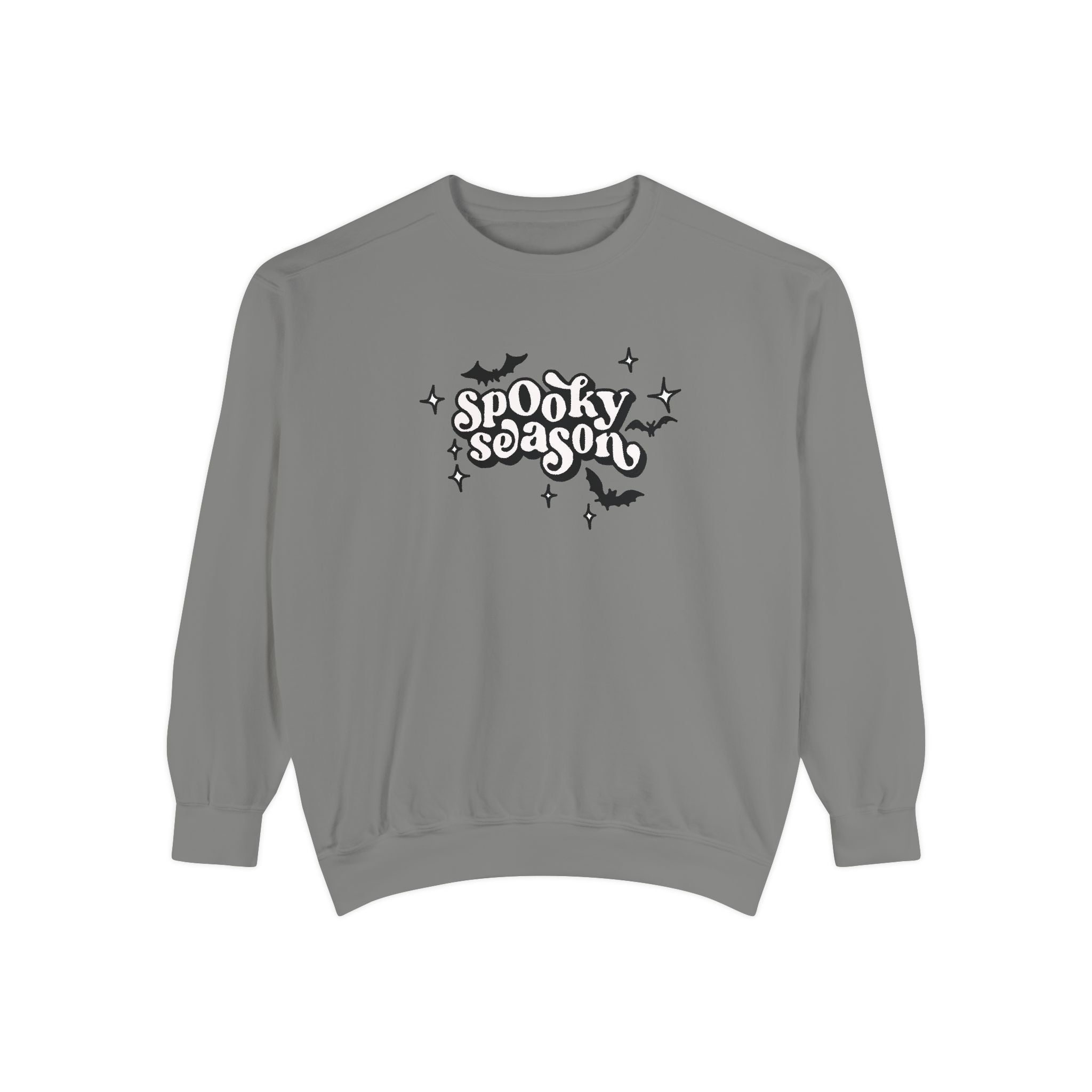 Spooky Season Sweatshirt - Unisex Garment-Dyed, Halloween Apparel, Cozy Fall Fashion, Wicked DBBAMZ Design, Perfect for October Celebrations