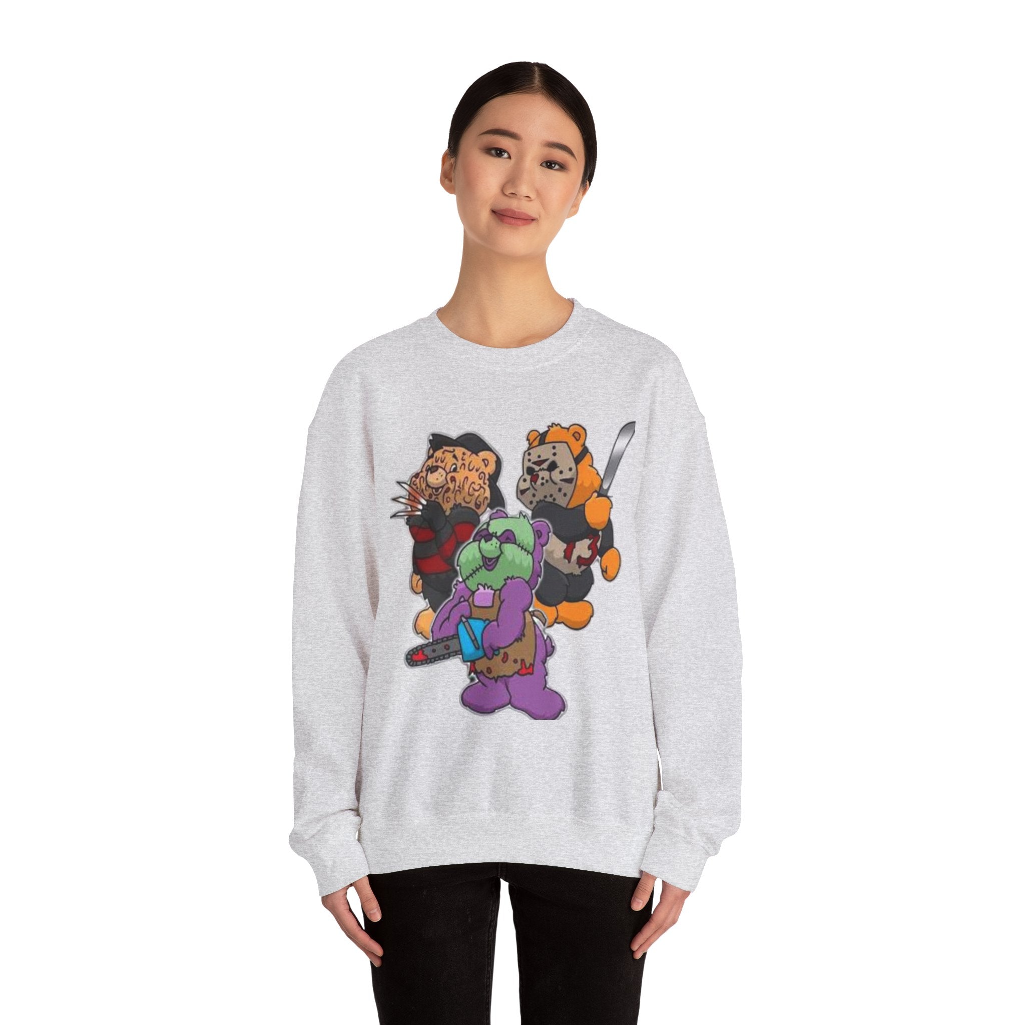 Scare bears Crewneck Sweatshirt, Fun Casualwear, Fall Fashion, Gift for Horror Fans, Cozy and Unique