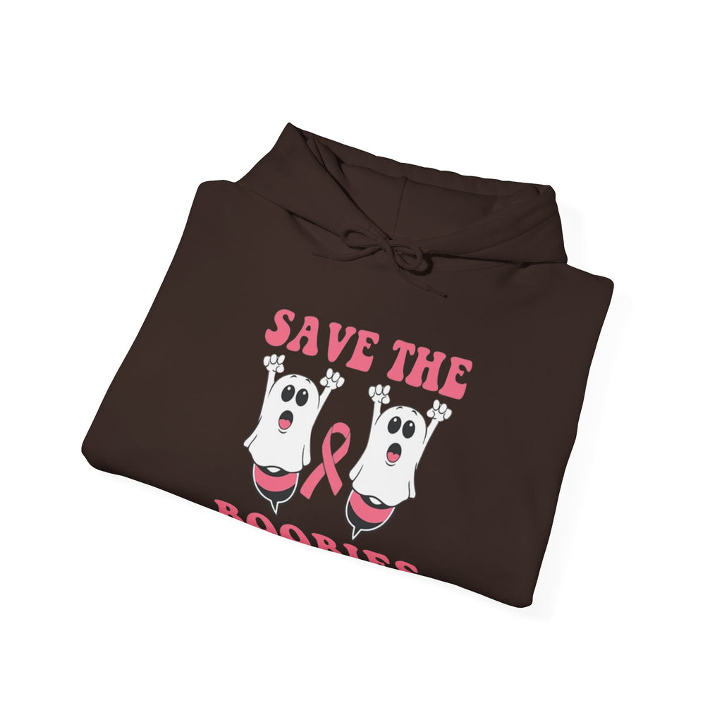 Save the Boobies Hooded Sweatshirt, Unisex Hoodie, Breast Cancer Awareness Sweatshirt, Funny Casual Wear, Gift for Her, Supportive Apparel