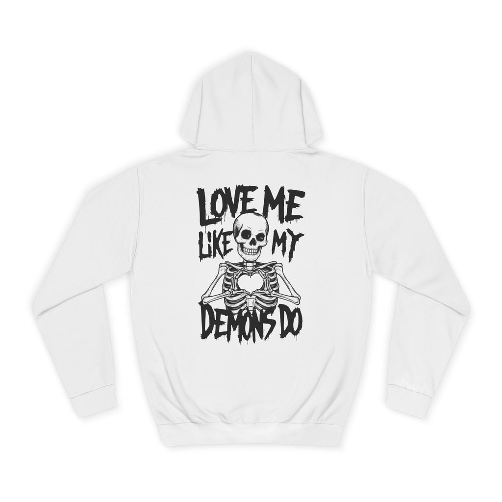 Unisex Skull Art College Hoodie, Casual Halloween Sweatshirt, College Student Gift, Graphic Hoodie for Men and Women, Trendy Layering Wear
