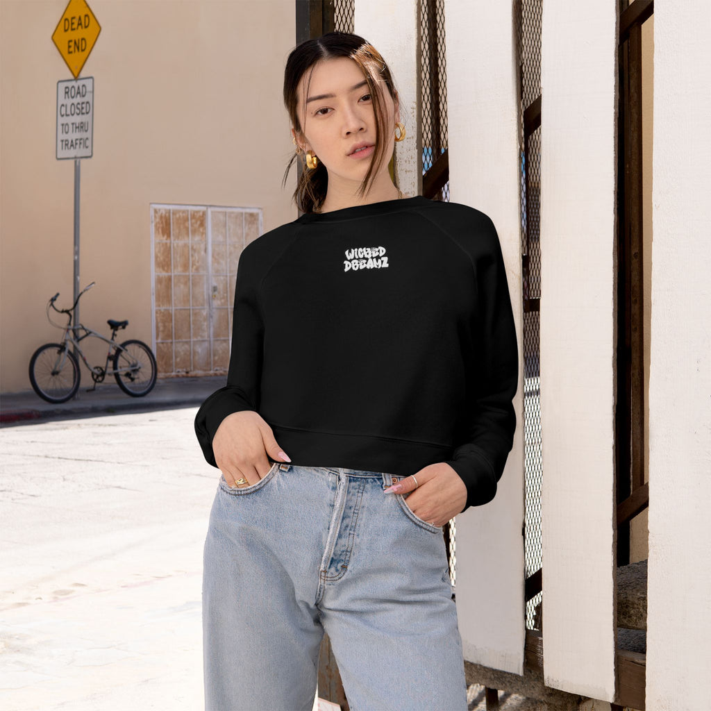 Wicked Dreamz Cropped Fleece Sweatshirt, Casual Layering Pullover, Gift for Her, Fall Fashion Essential, Cozy Lounge Sweater
