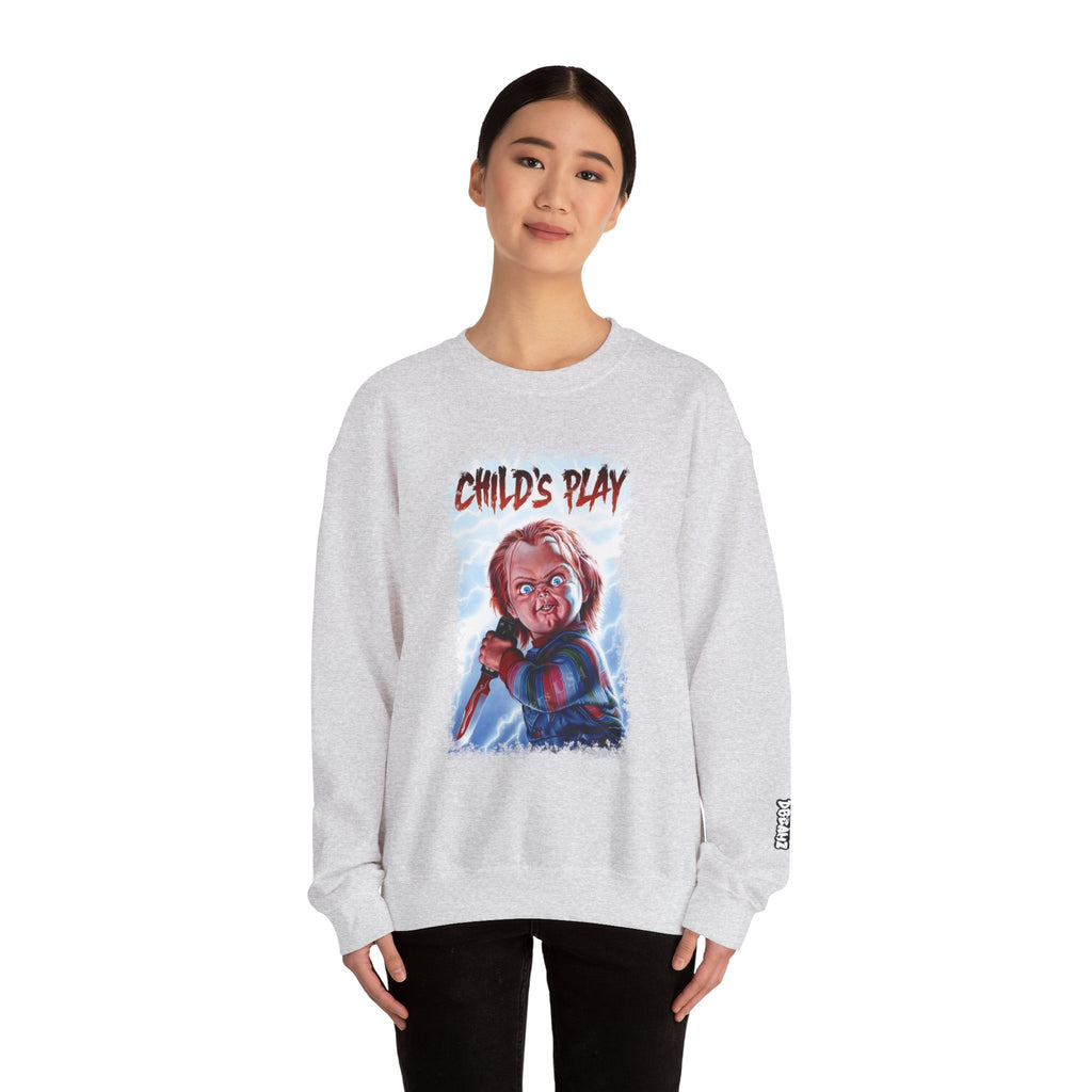 Child’s Play Horror Sweatshirt, Unisex Crewneck, Chucky Movie Merchandise, Halloween Gift, Cozy Horror Apparel