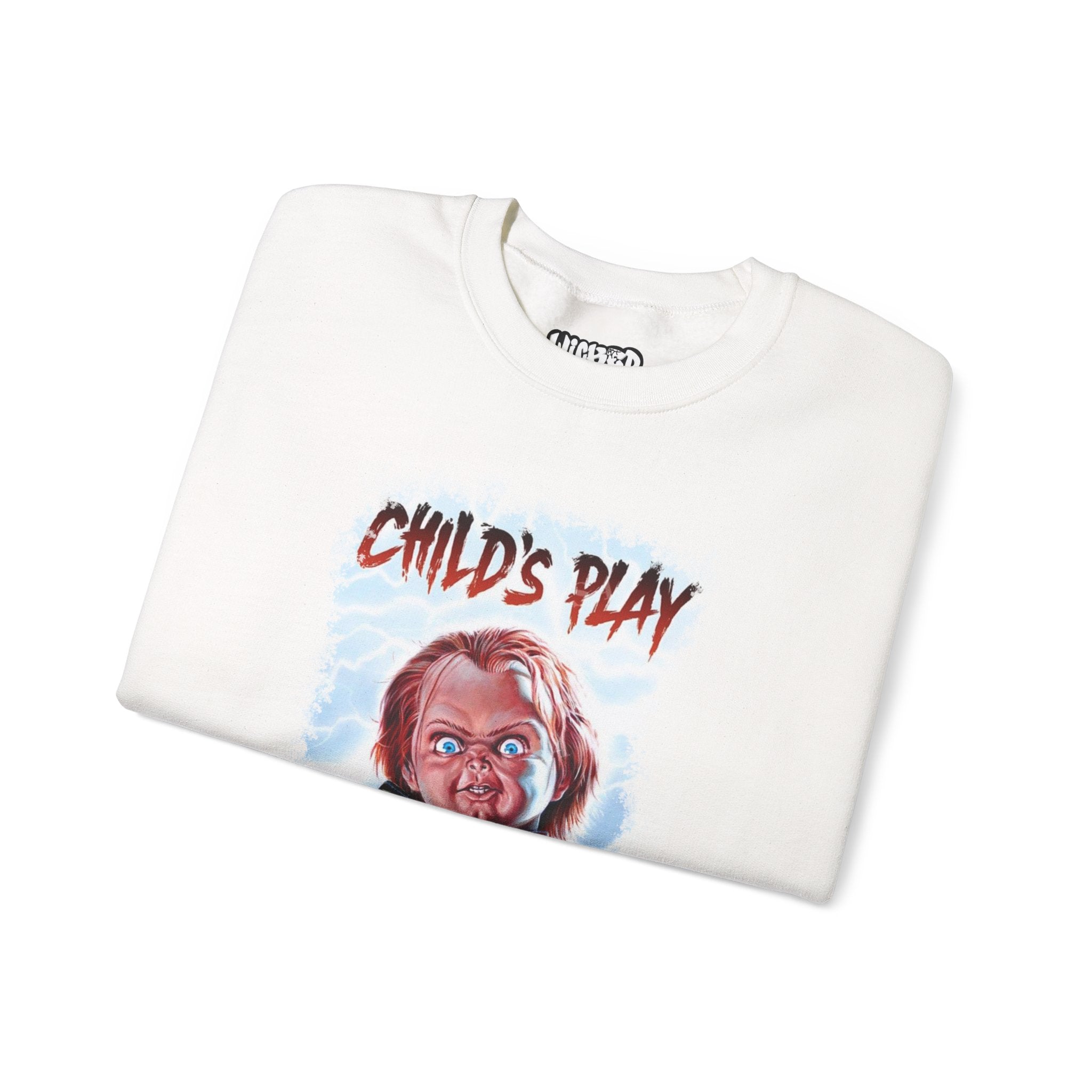 Child’s Play Horror Sweatshirt, Unisex Crewneck, Chucky Movie Merchandise, Halloween Gift, Cozy Horror Apparel