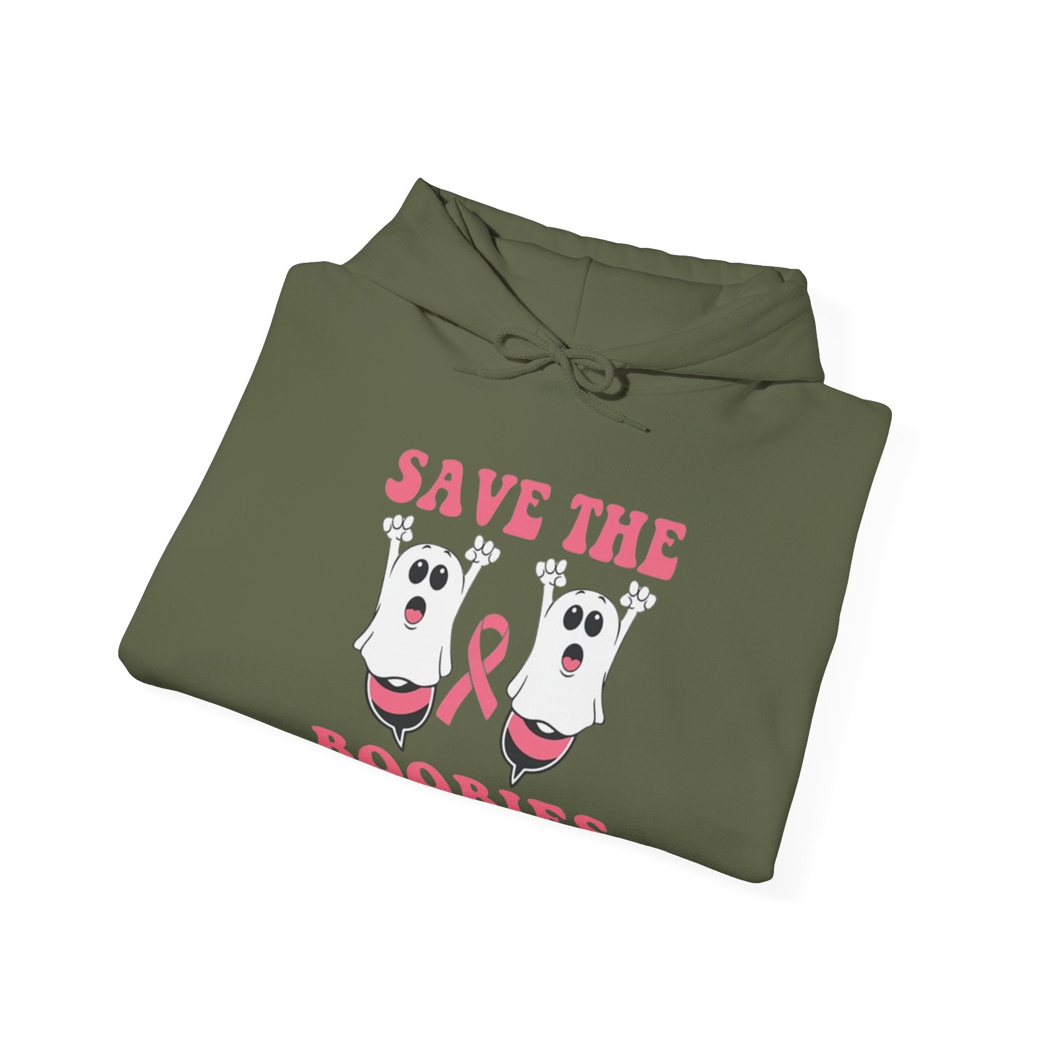 Save the Boobies Hooded Sweatshirt, Unisex Hoodie, Breast Cancer Awareness Sweatshirt, Funny Casual Wear, Gift for Her, Supportive Apparel