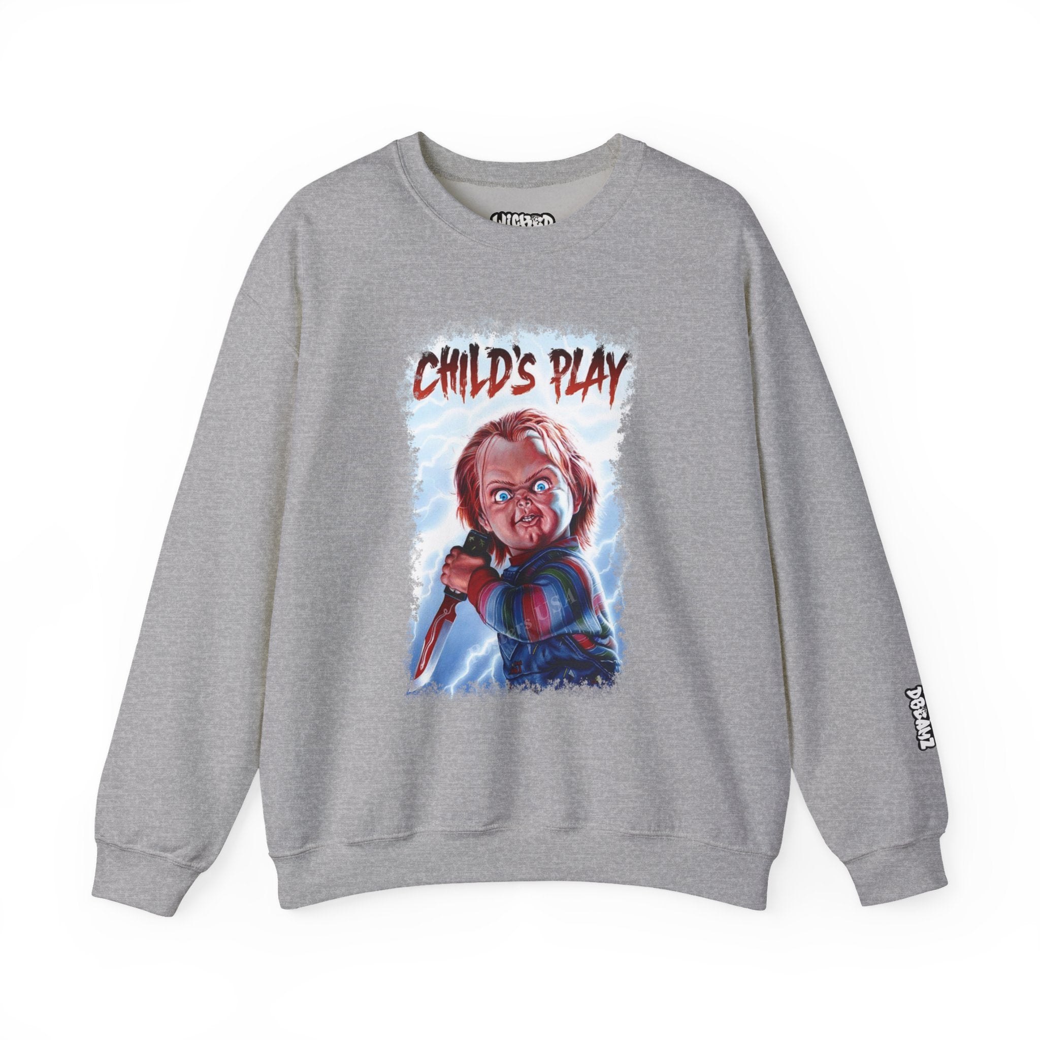 Child’s Play Horror Sweatshirt, Unisex Crewneck, Chucky Movie Merchandise, Halloween Gift, Cozy Horror Apparel