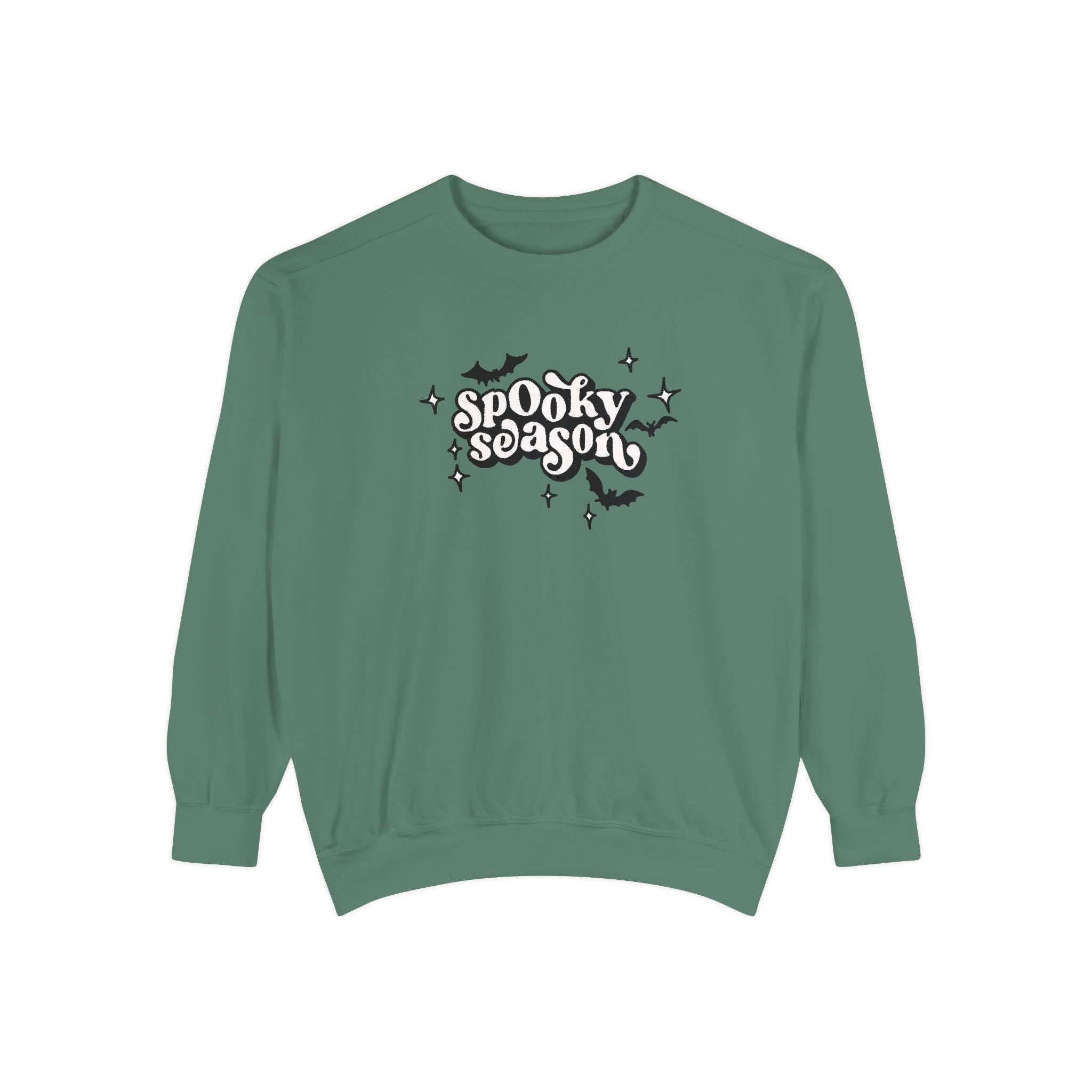 Spooky Season Sweatshirt - Unisex Garment-Dyed, Halloween Apparel, Cozy Fall Fashion, Wicked DBBAMZ Design, Perfect for October Celebrations