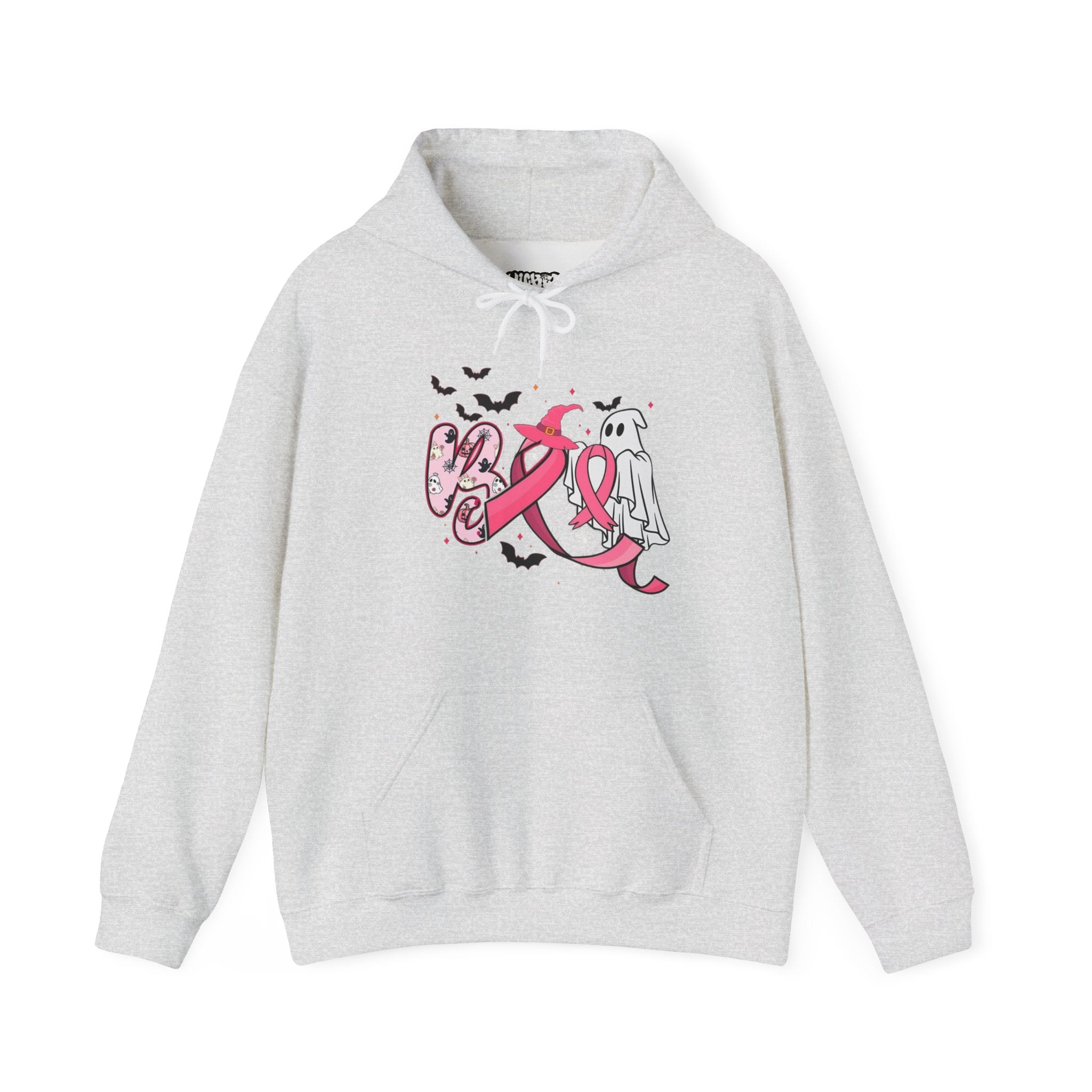 Pink Ribbon Halloween Hoodie, Unisex Sweatshirt, Breast Cancer Awareness, Halloween Costume, Cozy Gift, Fall Apparel