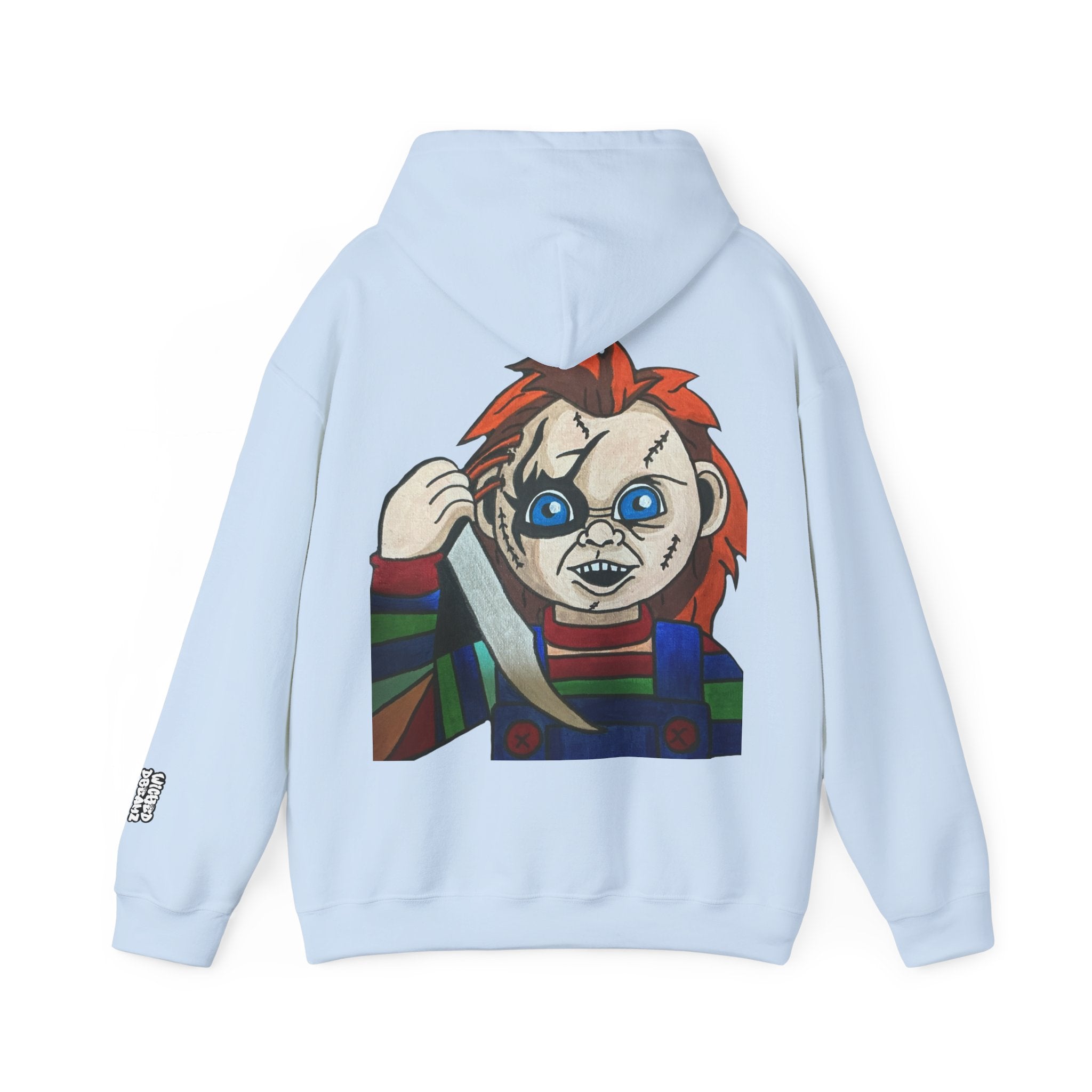 Chucky Graphic Hoodie, Unisex Sweatshirt, Horror Movie Apparel, Gift for Horror Fans, Spooky Season Fashion