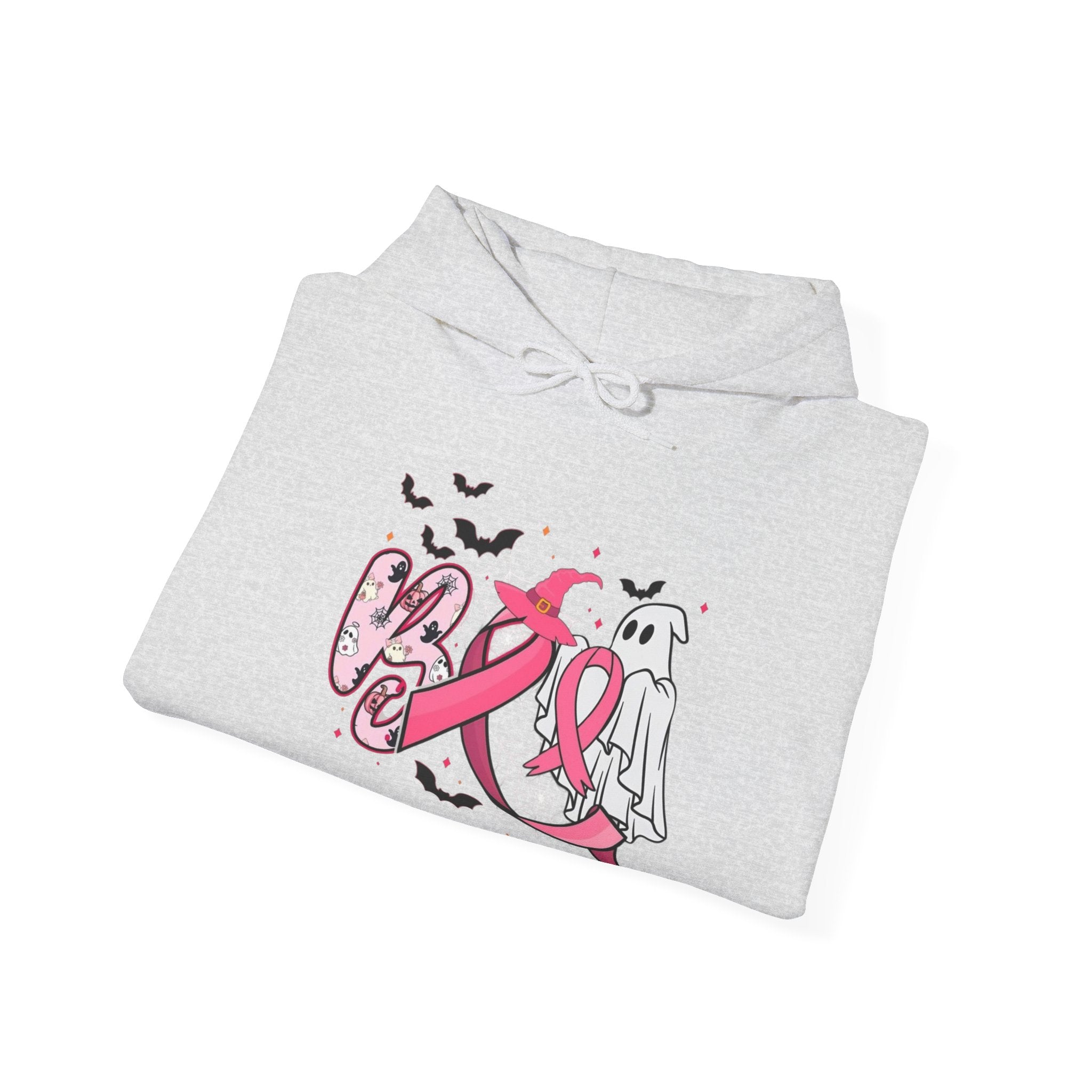 Pink Ribbon Halloween Hoodie, Unisex Sweatshirt, Breast Cancer Awareness, Halloween Costume, Cozy Gift, Fall Apparel