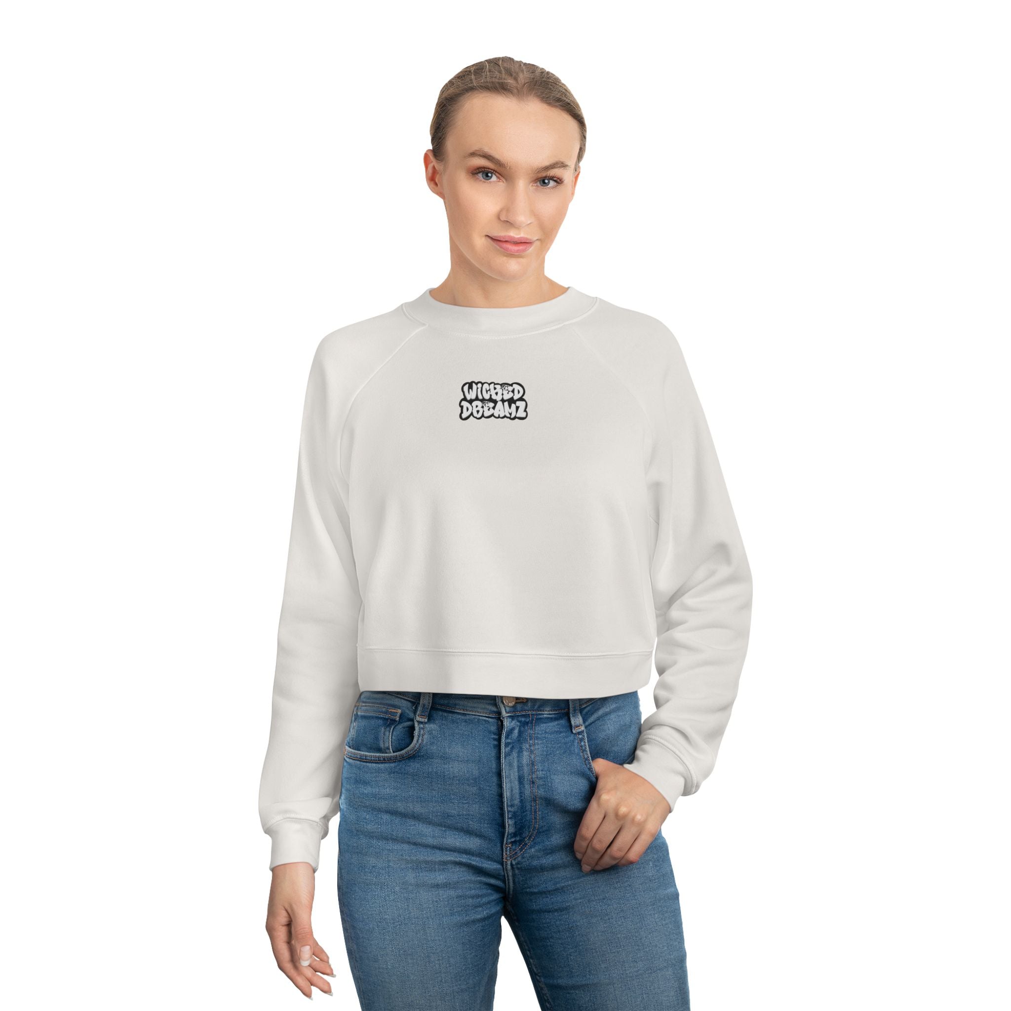 Wicked Dreamz Cropped Fleece Sweatshirt, Casual Layering Pullover, Gift for Her, Fall Fashion Essential, Cozy Lounge Sweater