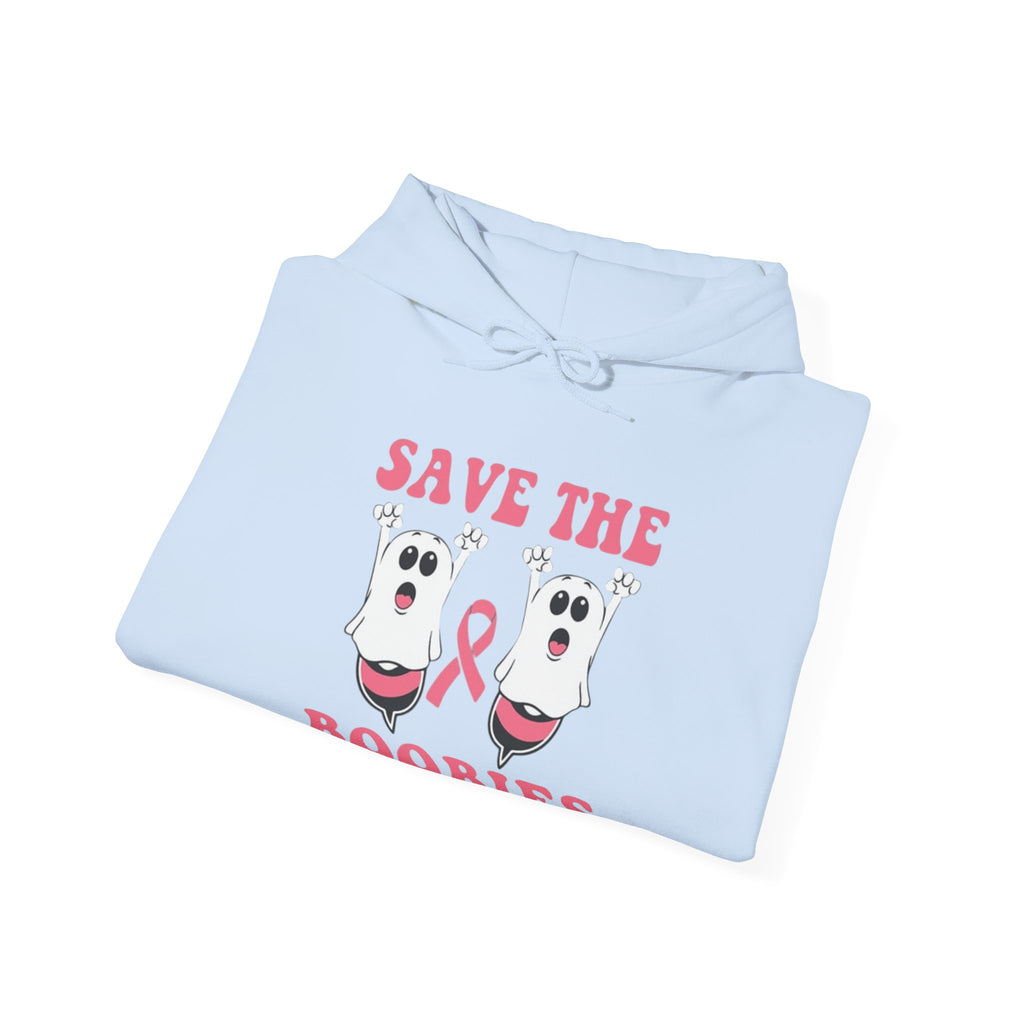 Save the Boobies Hooded Sweatshirt, Unisex Hoodie, Breast Cancer Awareness Sweatshirt, Funny Casual Wear, Gift for Her, Supportive Apparel