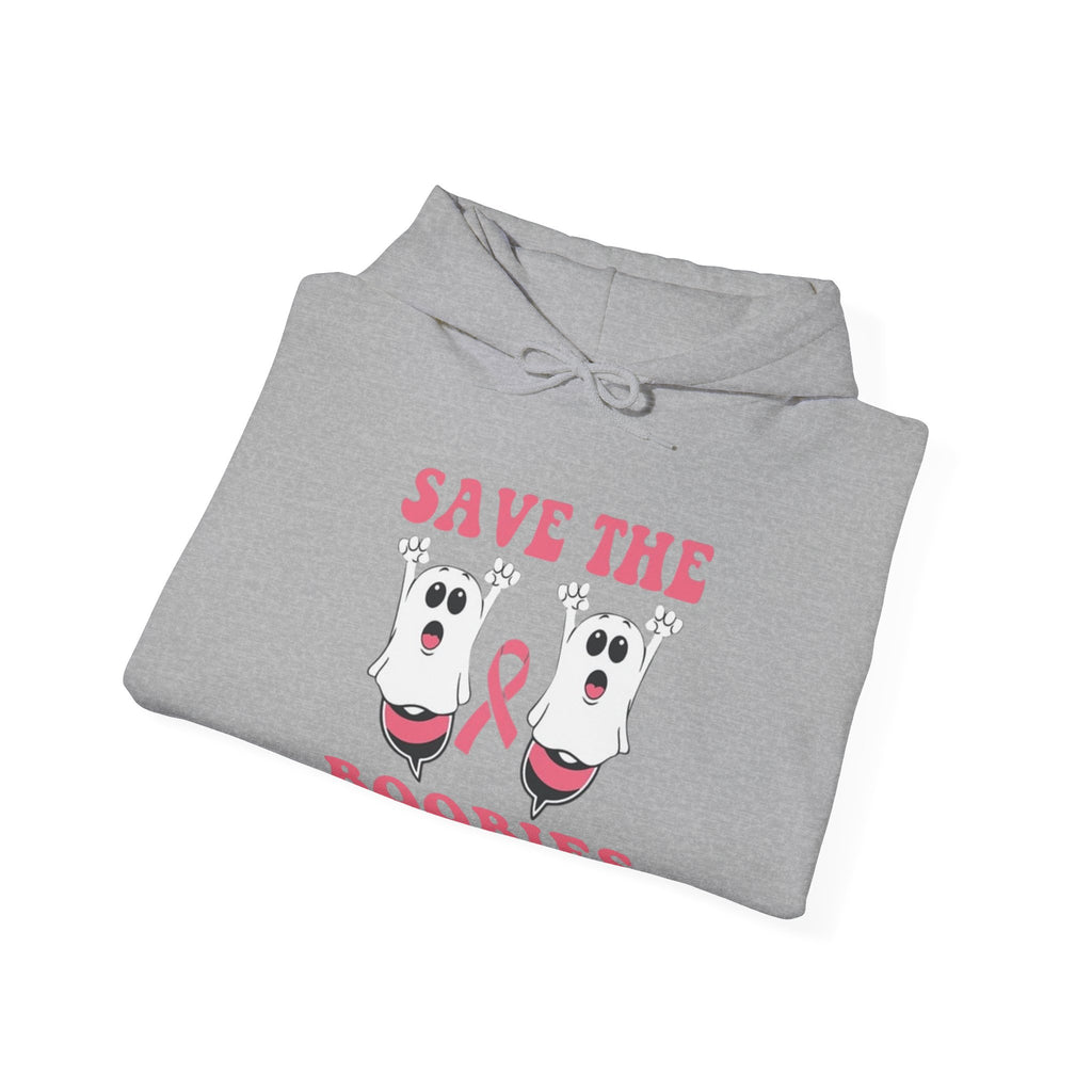 Save the Boobies Hooded Sweatshirt, Unisex Hoodie, Breast Cancer Awareness Sweatshirt, Funny Casual Wear, Gift for Her, Supportive Apparel
