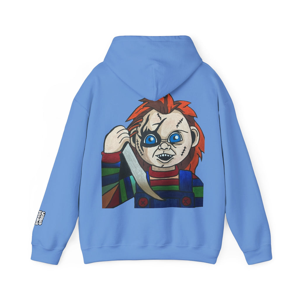 Chucky Graphic Hoodie, Unisex Sweatshirt, Horror Movie Apparel, Gift for Horror Fans, Spooky Season Fashion