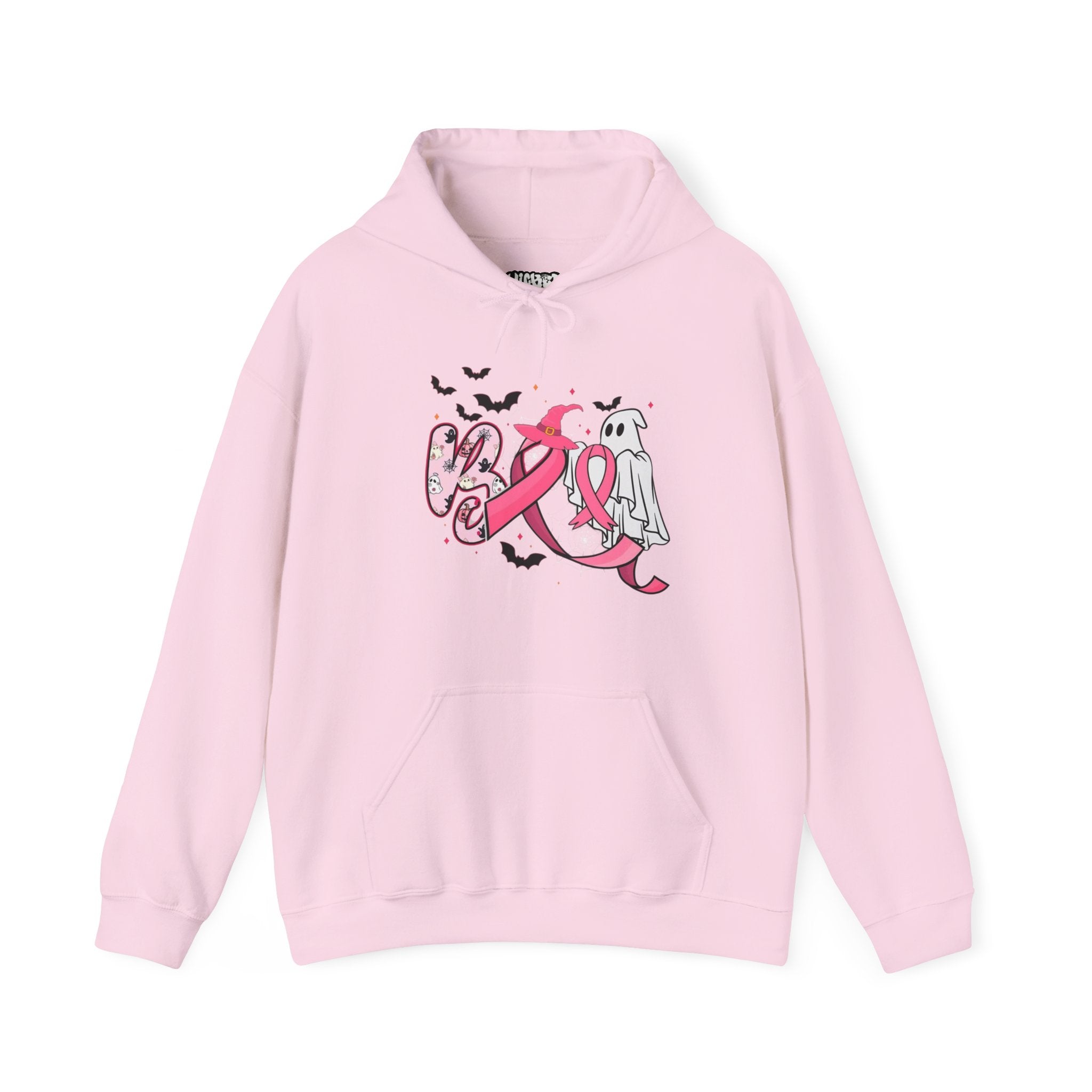 Pink Ribbon Halloween Hoodie, Unisex Sweatshirt, Breast Cancer Awareness, Halloween Costume, Cozy Gift, Fall Apparel