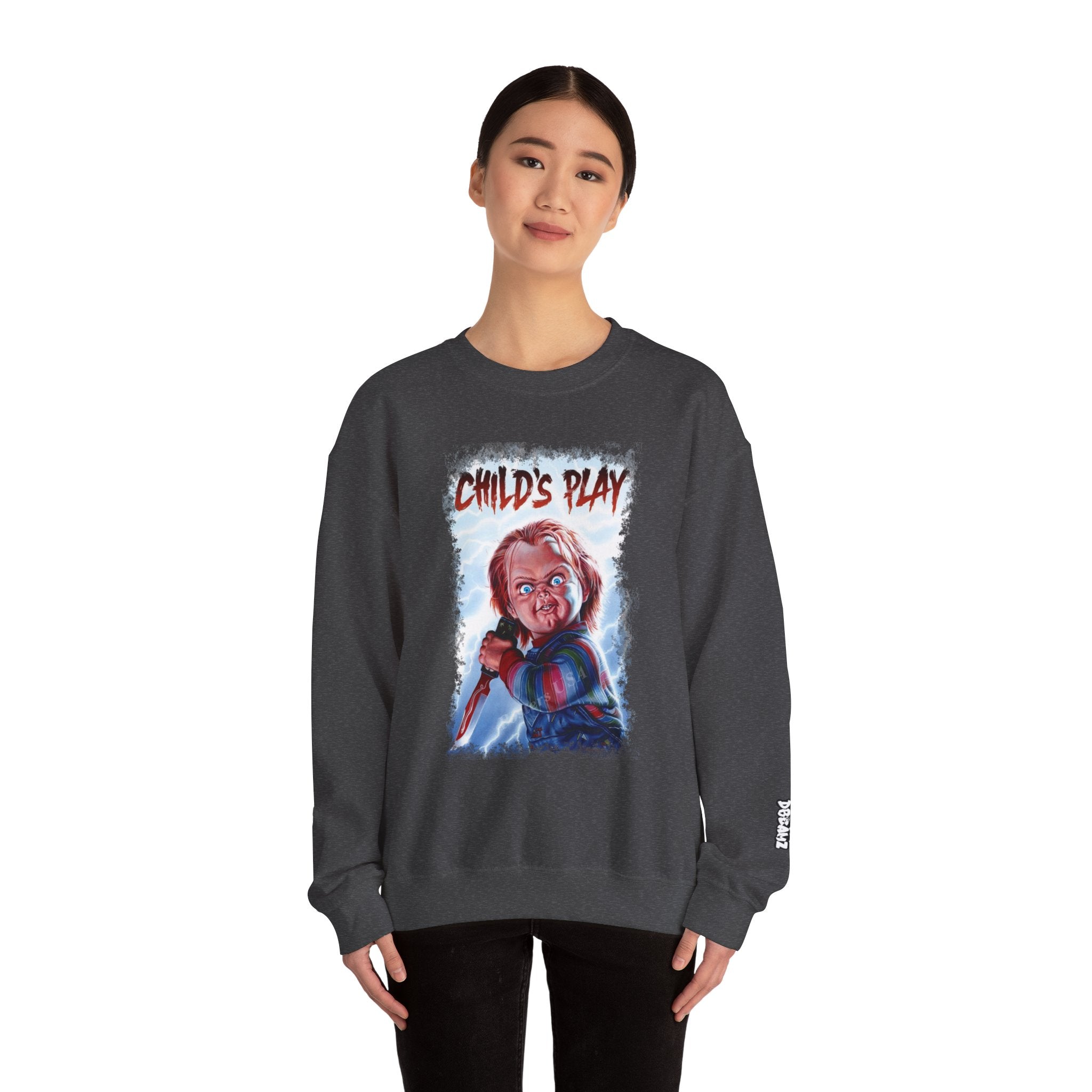 Child’s Play Horror Sweatshirt, Unisex Crewneck, Chucky Movie Merchandise, Halloween Gift, Cozy Horror Apparel