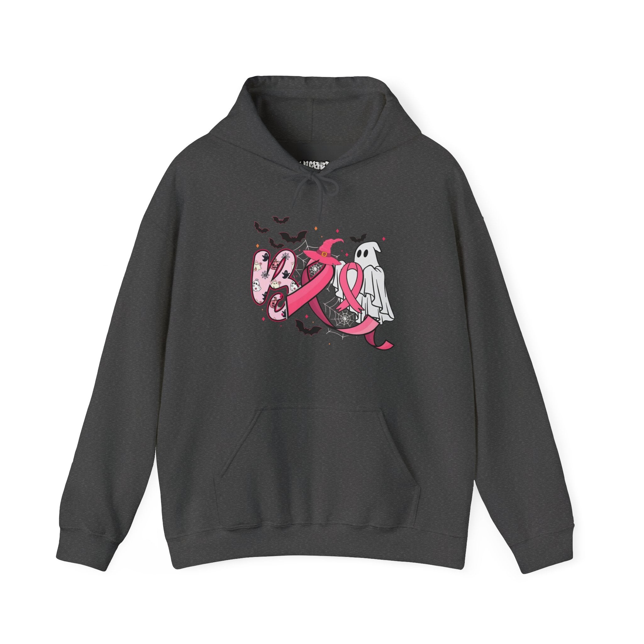 Pink Ribbon Halloween Hoodie, Unisex Sweatshirt, Breast Cancer Awareness, Halloween Costume, Cozy Gift, Fall Apparel