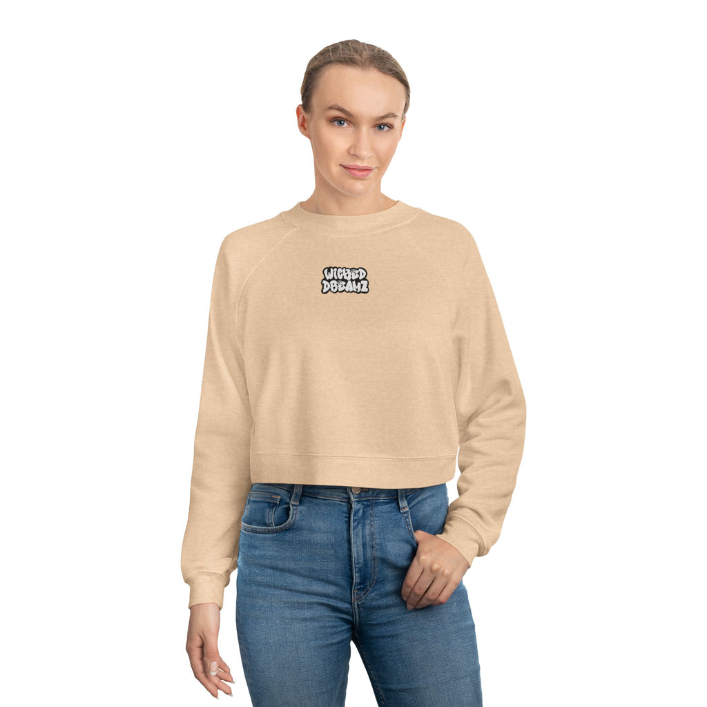 Wicked Dreamz Cropped Fleece Sweatshirt, Casual Layering Pullover, Gift for Her, Fall Fashion Essential, Cozy Lounge Sweater