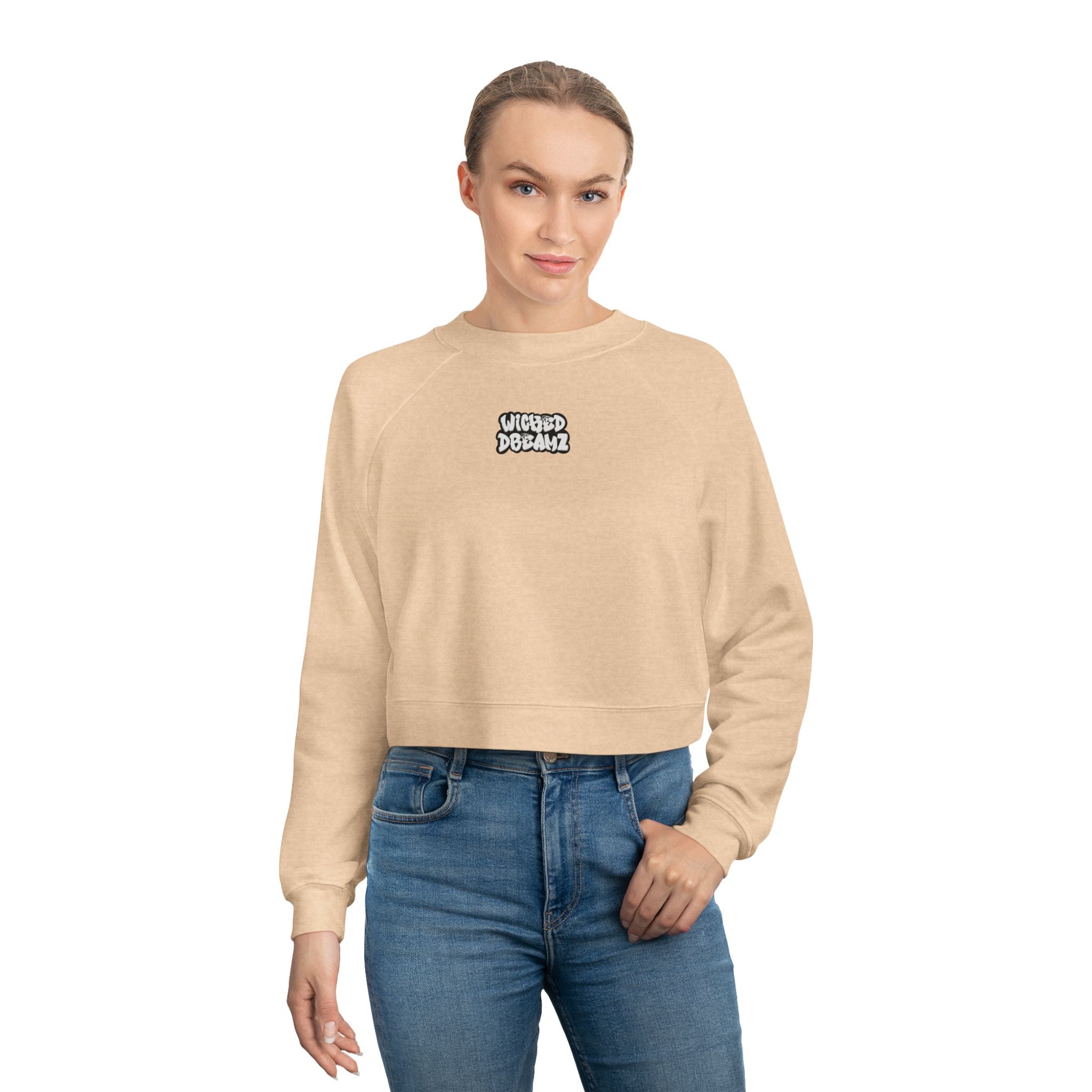 Wicked Dreamz Cropped Fleece Sweatshirt, Casual Layering Pullover, Gift for Her, Fall Fashion Essential, Cozy Lounge Sweater