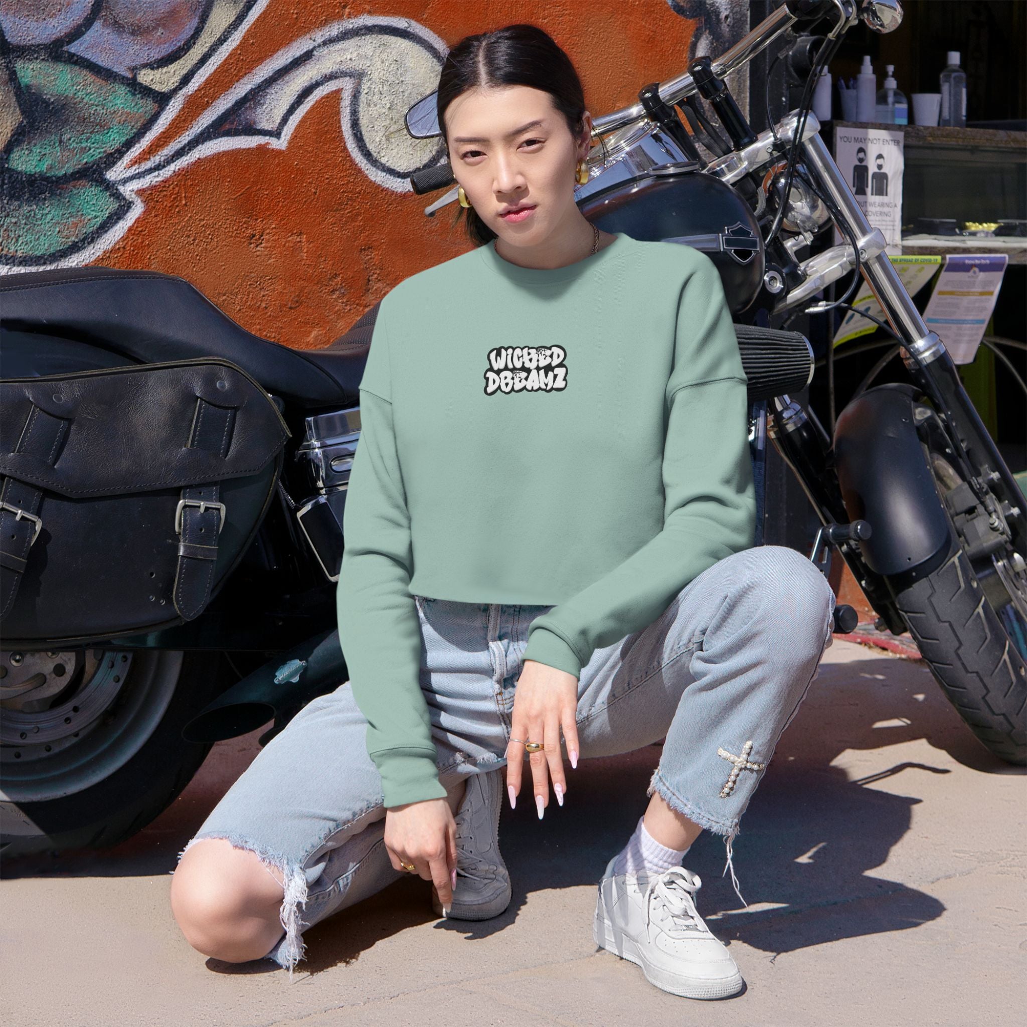 Wicked Dreamz Cropped Sweatshirt - Chill Vibes, Casual Style, Gift for Friends, Trendy Fashion