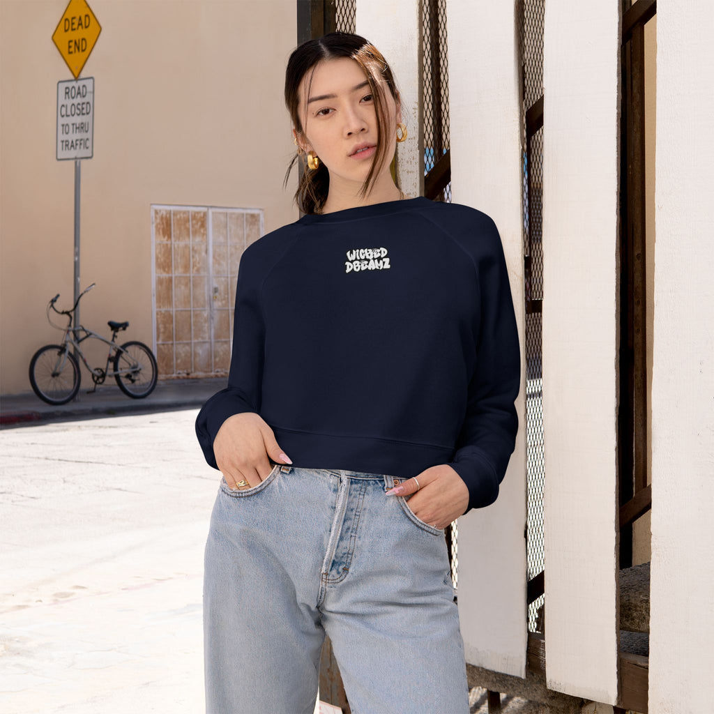 Wicked Dreamz Cropped Fleece Sweatshirt, Casual Layering Pullover, Gift for Her, Fall Fashion Essential, Cozy Lounge Sweater