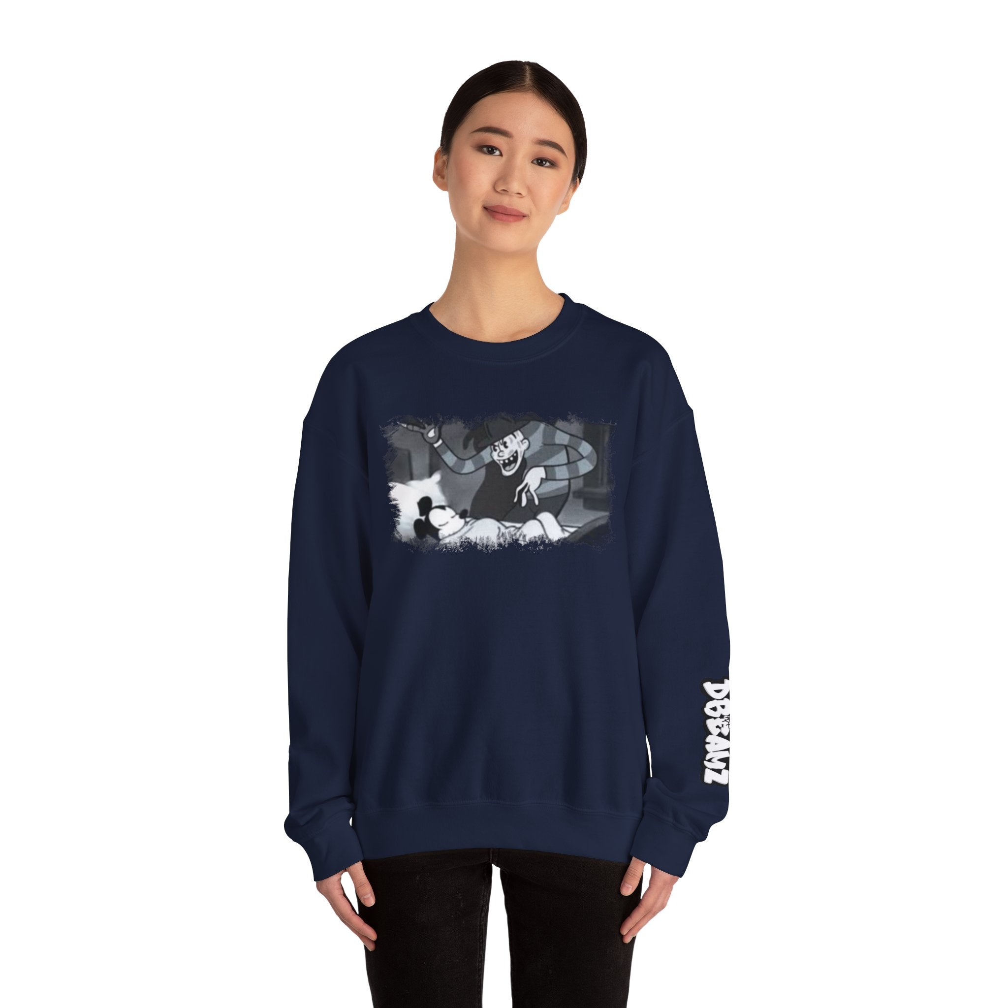 Vintage Cartoon-Inspired Unisex Crewneck Sweatshirt, Cozy Gift for Friends, Relaxed Style, Perfect for Casual Outings, Cartoon Lover Apparel