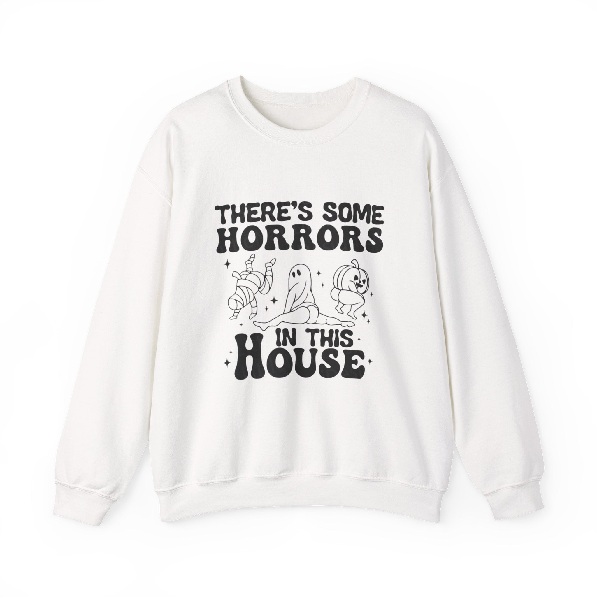 Horror-Themed Crewneck Sweatshirt, Cozy Unisex Pullovers for Halloween, Fall Fashion, Gift for Horror Fans, Halloween Costume