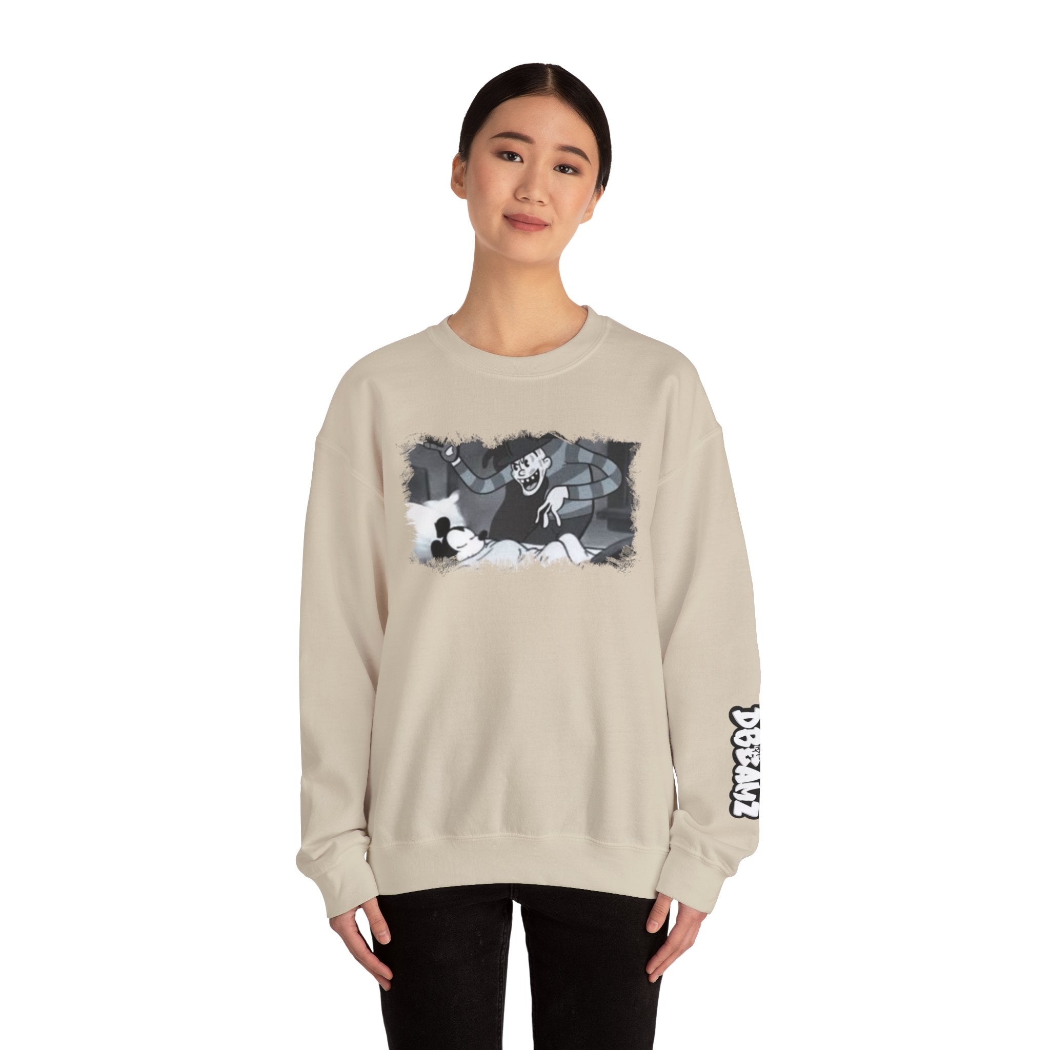 Vintage Cartoon-Inspired Unisex Crewneck Sweatshirt, Cozy Gift for Friends, Relaxed Style, Perfect for Casual Outings, Cartoon Lover Apparel