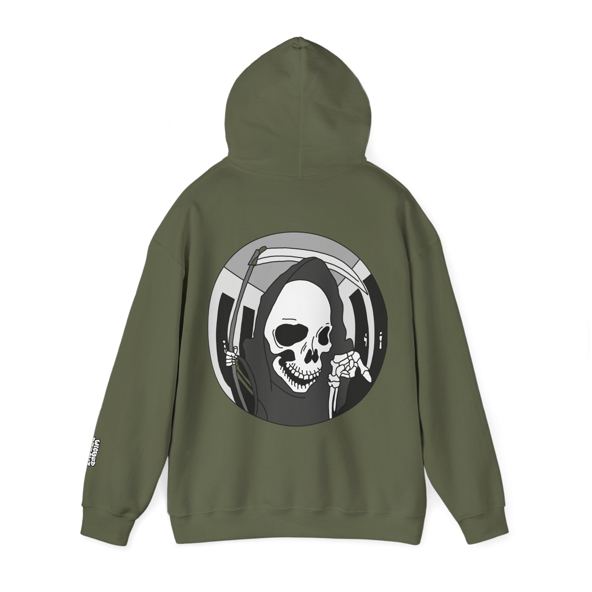 Gothic Grim Reaper Hoodie, Cozy Unisex Sweatshirt for Alternative Fashion Lovers, Perfect for Halloween & Casual Wear