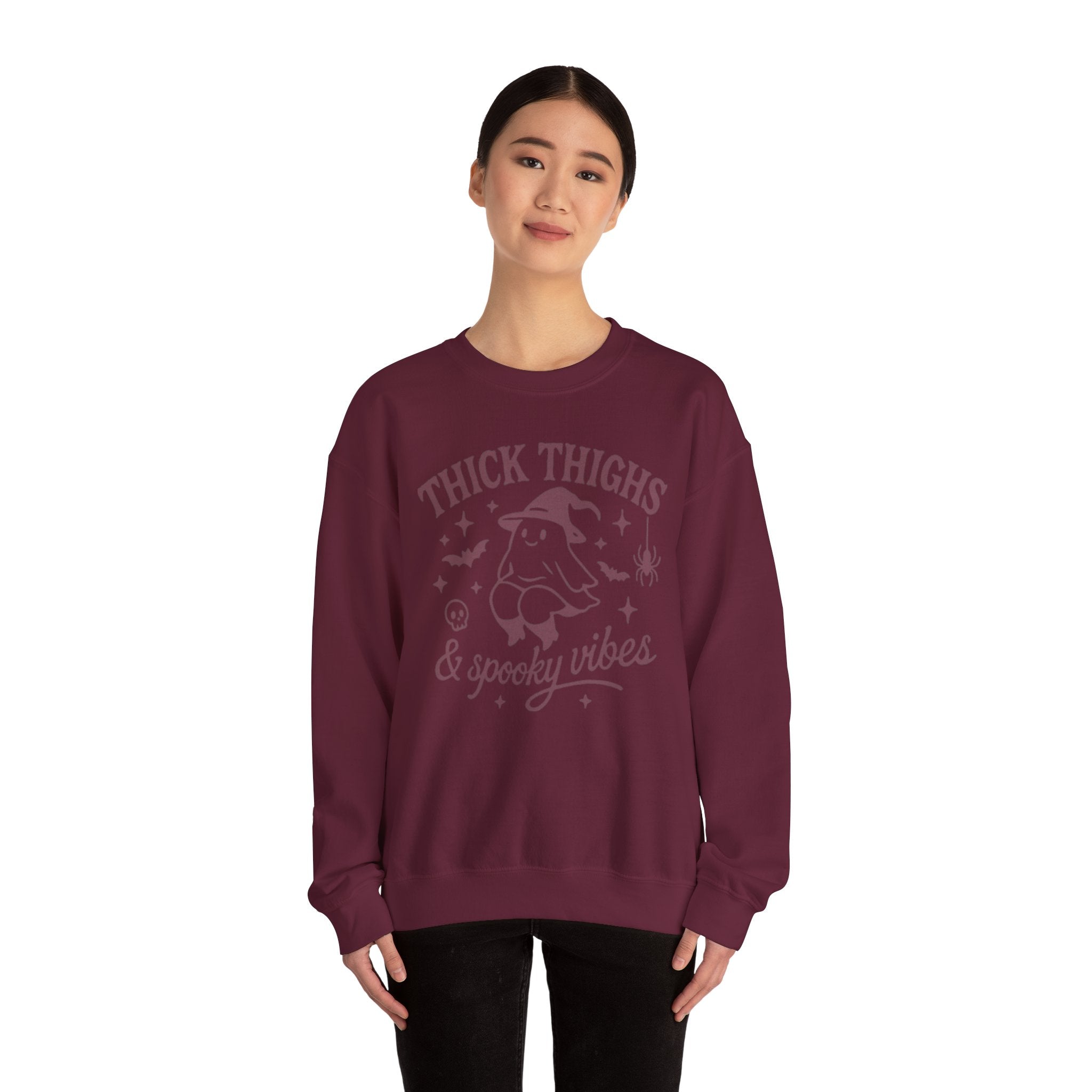 Spooky Vibes Crewneck Sweatshirt, Halloween Sweatshirt, Fall Fashion, Cozy Sweater, Gift for Her, Funny Sweatshirt