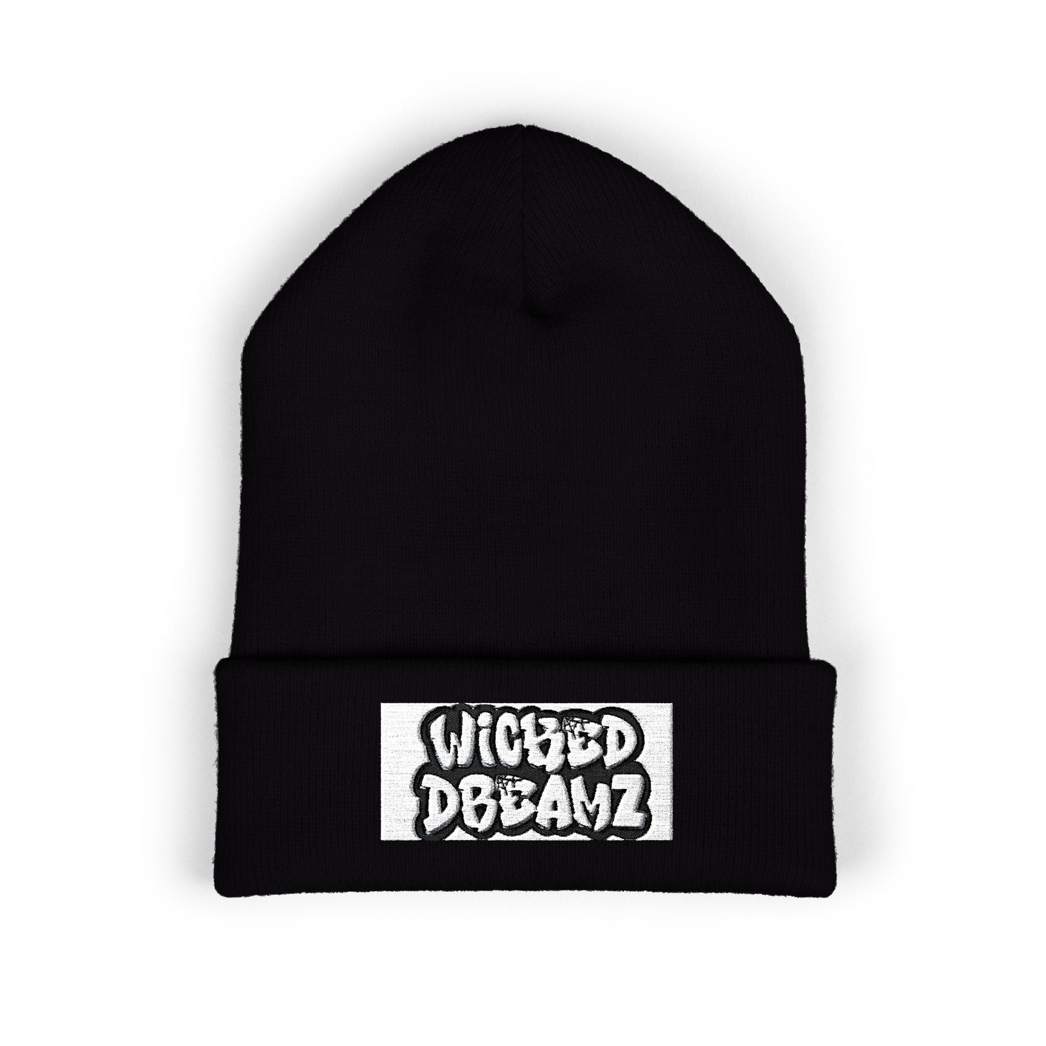 Wicked Dreams Classic Cuffed Beanie, Winter Accessory, Streetwear Hat, Cozy Gift, Embroidered Beanie