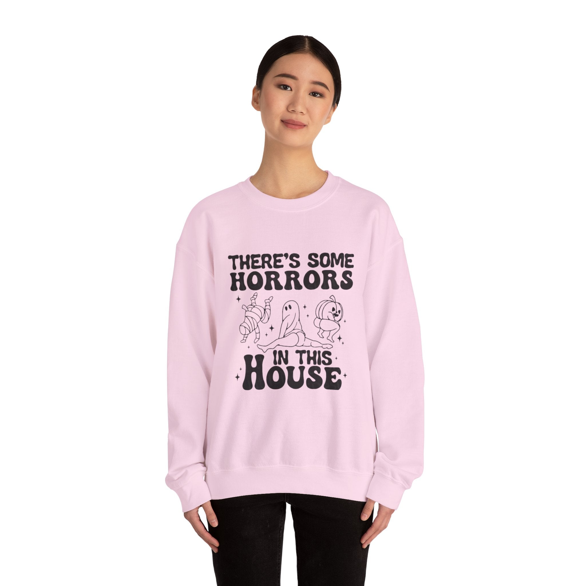 Horror-Themed Crewneck Sweatshirt, Cozy Unisex Pullovers for Halloween, Fall Fashion, Gift for Horror Fans, Halloween Costume
