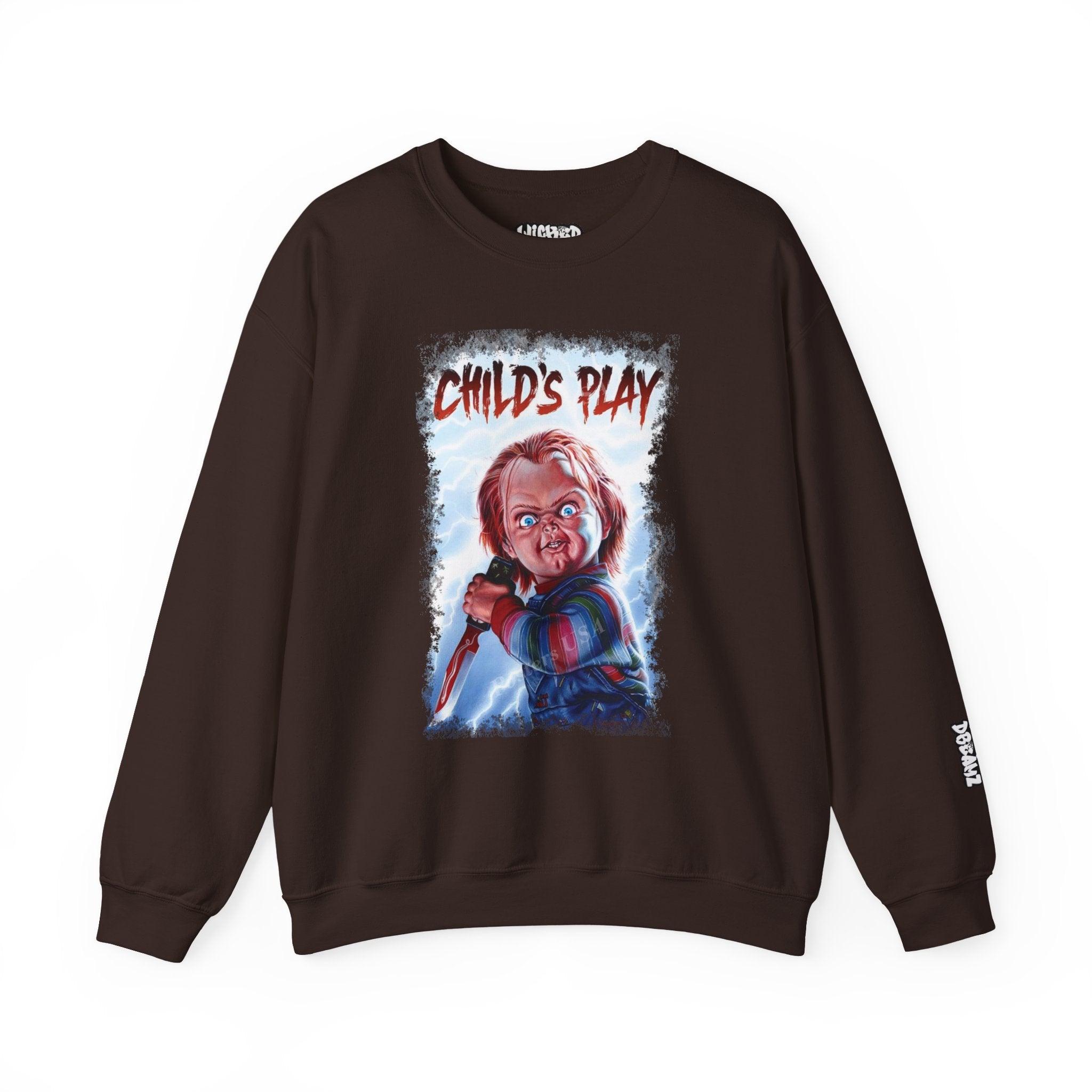 Child’s Play Horror Sweatshirt, Unisex Crewneck, Chucky Movie Merchandise, Halloween Gift, Cozy Horror Apparel