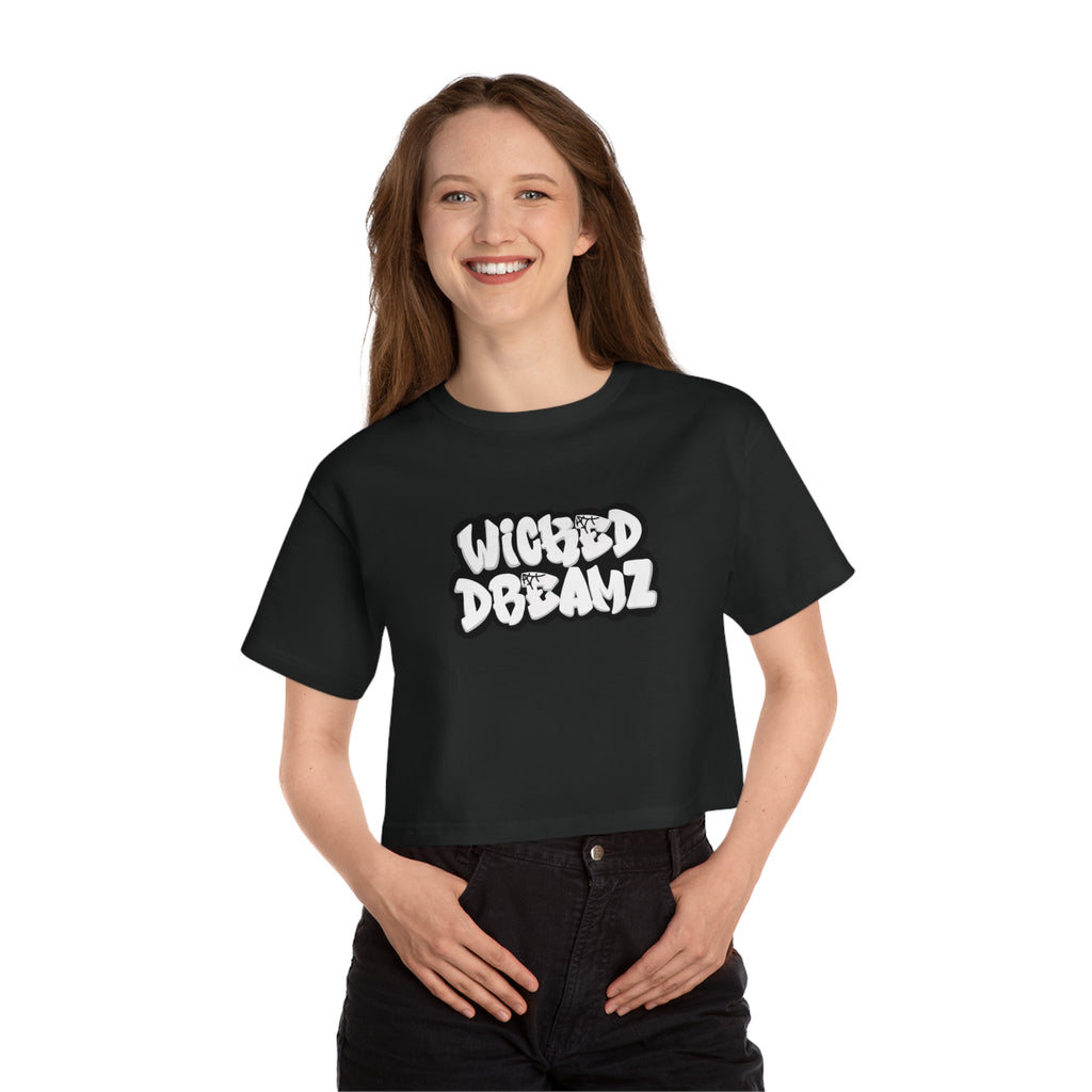 Wicked Dreamz Women's Champion Cropped Graphic T-Shirt - Trendy Casual Wear, Summer Style, Streetwear Fashion, Gift for Her, Everyday Comfort