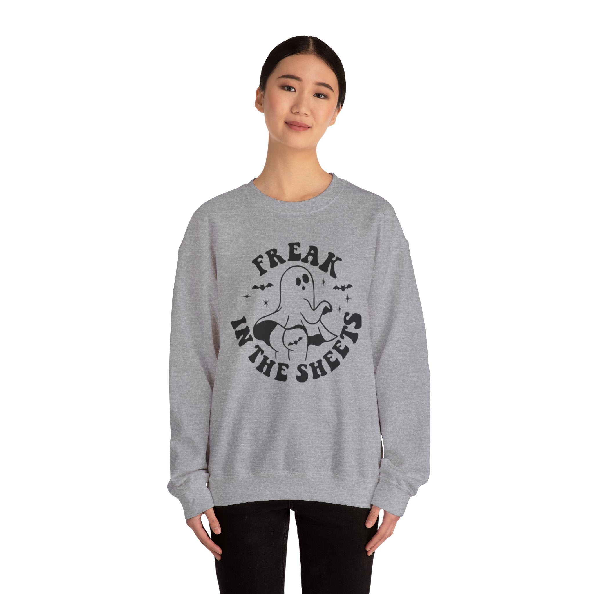 Ghostly Humor Crewneck Sweatshirt: Perfect for Halloween, Cozy Nights, Casual Wear, Ghost Lover Gift, Spooky Season Apparel