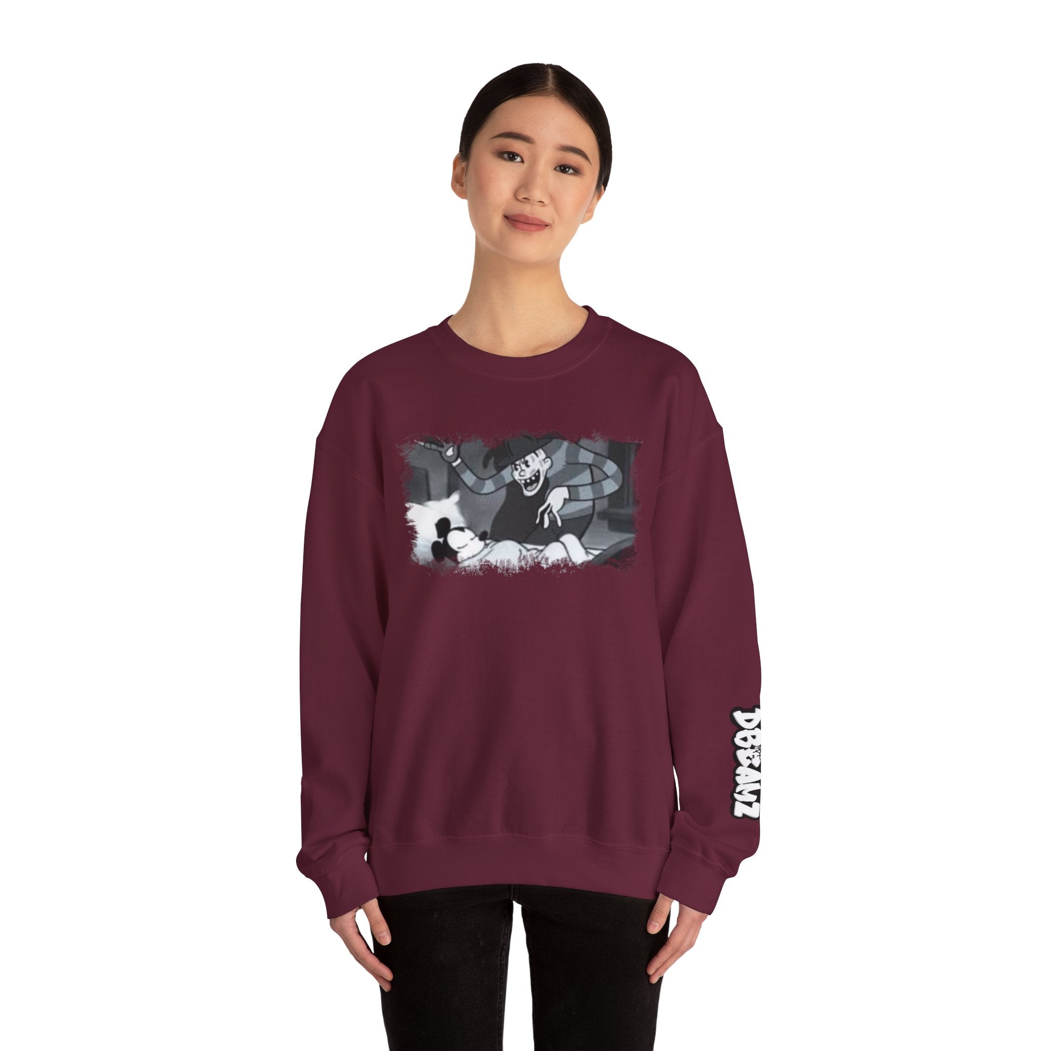 Vintage Cartoon-Inspired Unisex Crewneck Sweatshirt, Cozy Gift for Friends, Relaxed Style, Perfect for Casual Outings, Cartoon Lover Apparel