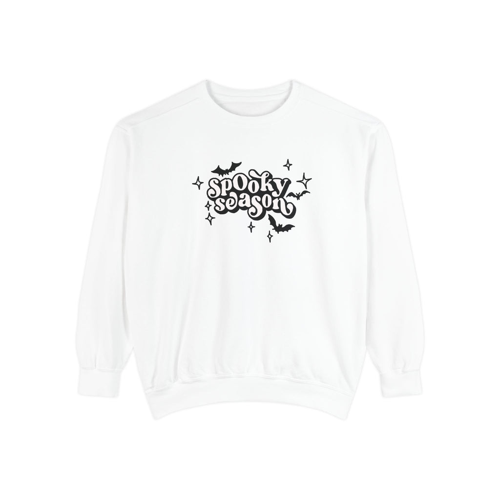 Spooky Season Sweatshirt - Unisex Garment-Dyed, Halloween Apparel, Cozy Fall Fashion, Wicked DBBAMZ Design, Perfect for October Celebrations