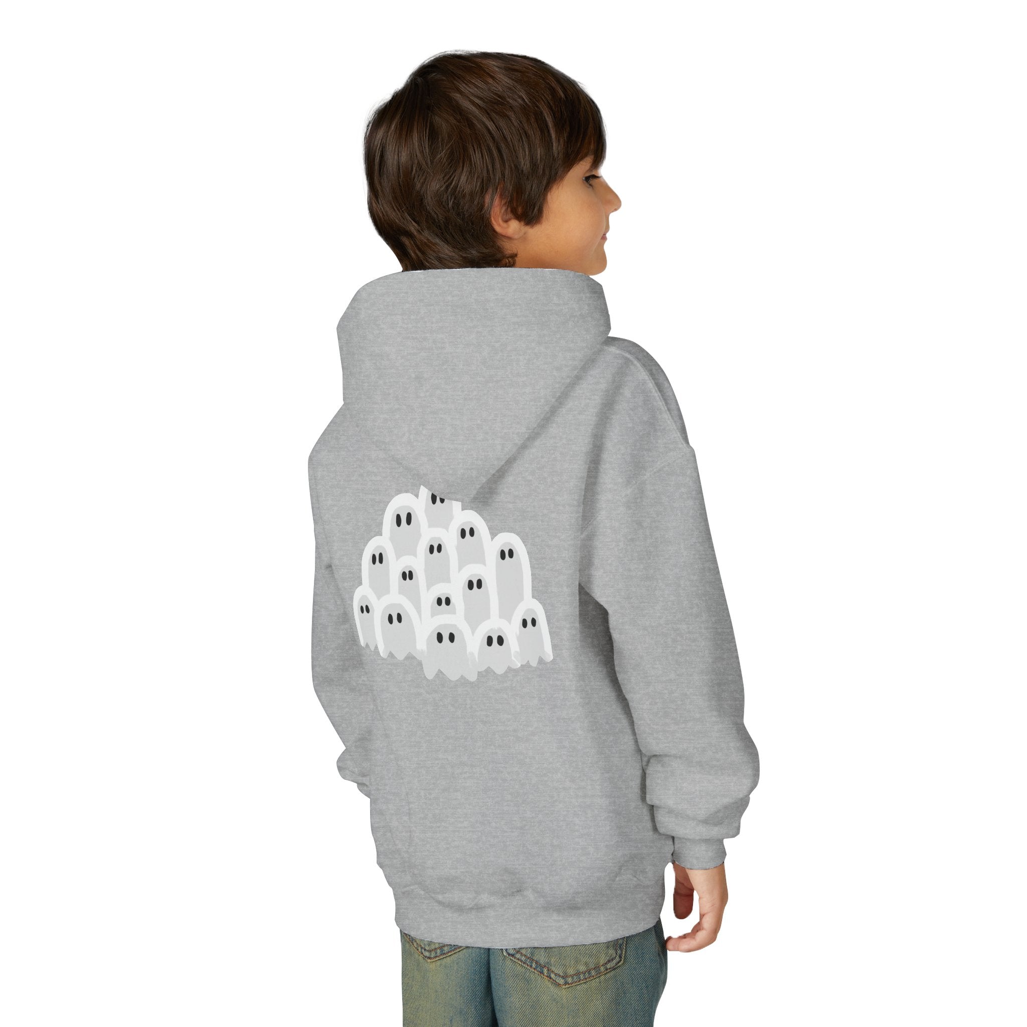 Youth Ghostly Fun Sweatshirt, Halloween Hoodie, Kids Pullover, Trick or Treat, Cozy Boo Apparel, Spooky Season Style