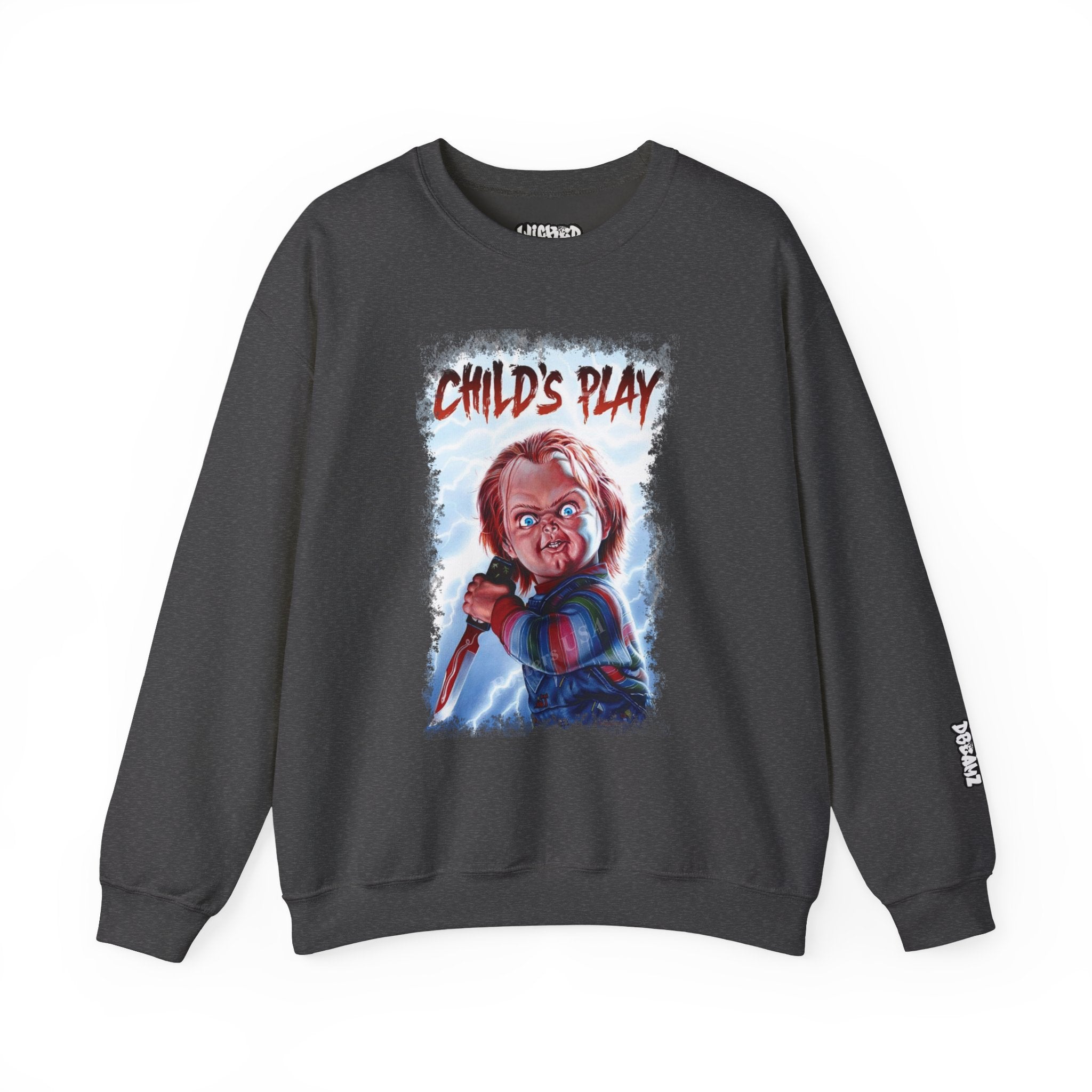 Child’s Play Horror Sweatshirt, Unisex Crewneck, Chucky Movie Merchandise, Halloween Gift, Cozy Horror Apparel
