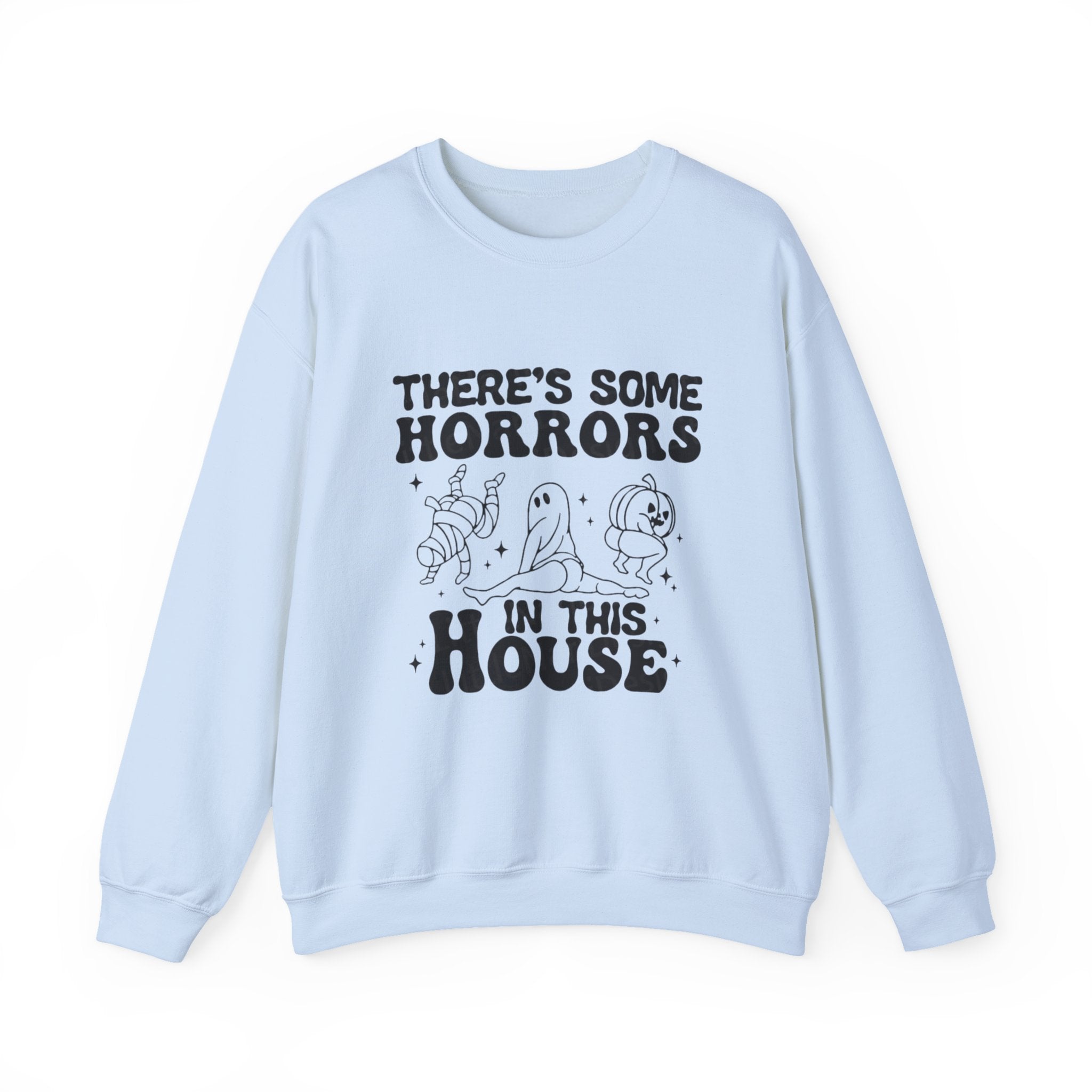 Horror-Themed Crewneck Sweatshirt, Cozy Unisex Pullovers for Halloween, Fall Fashion, Gift for Horror Fans, Halloween Costume