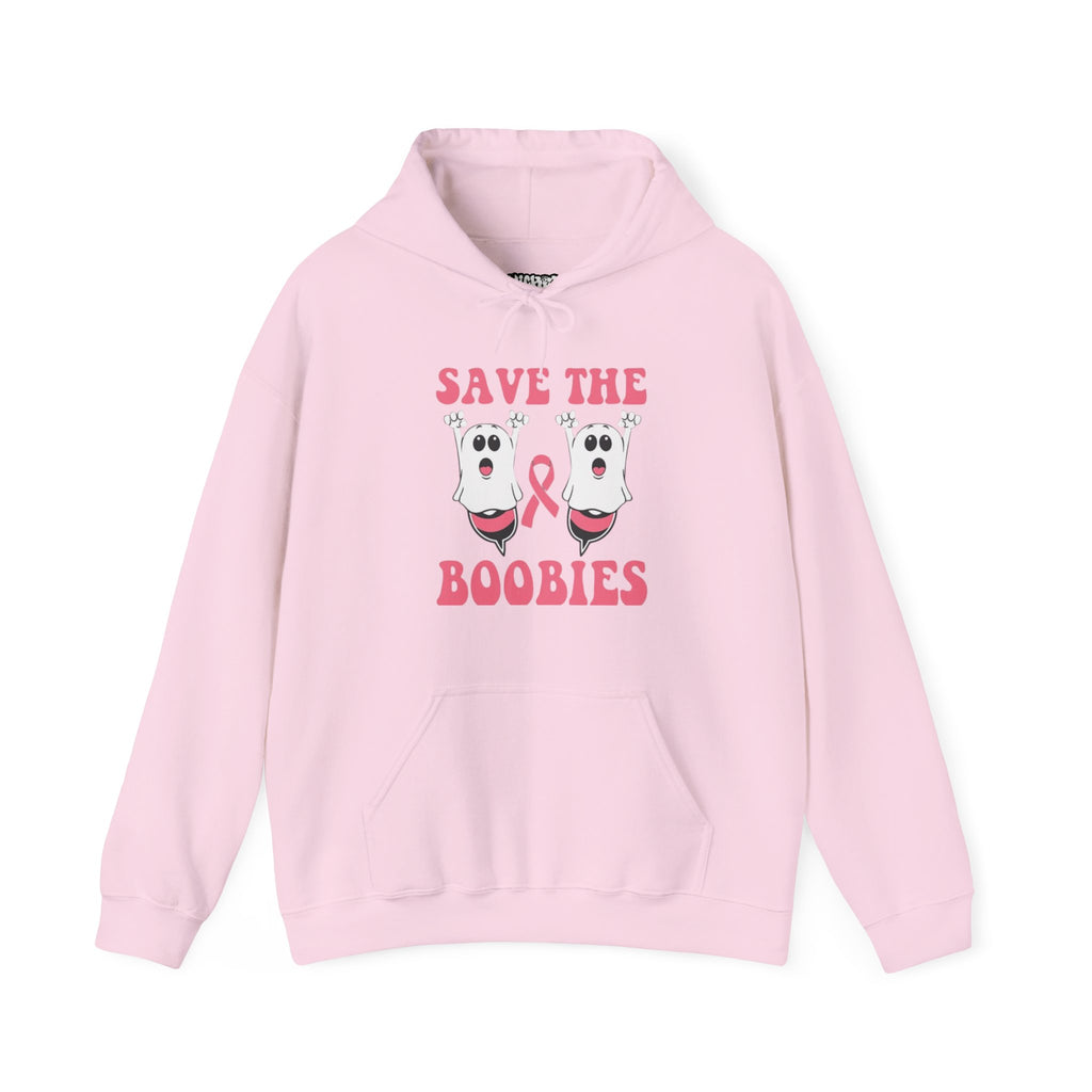 Save the Boobies Hooded Sweatshirt, Unisex Hoodie, Breast Cancer Awareness Sweatshirt, Funny Casual Wear, Gift for Her, Supportive Apparel