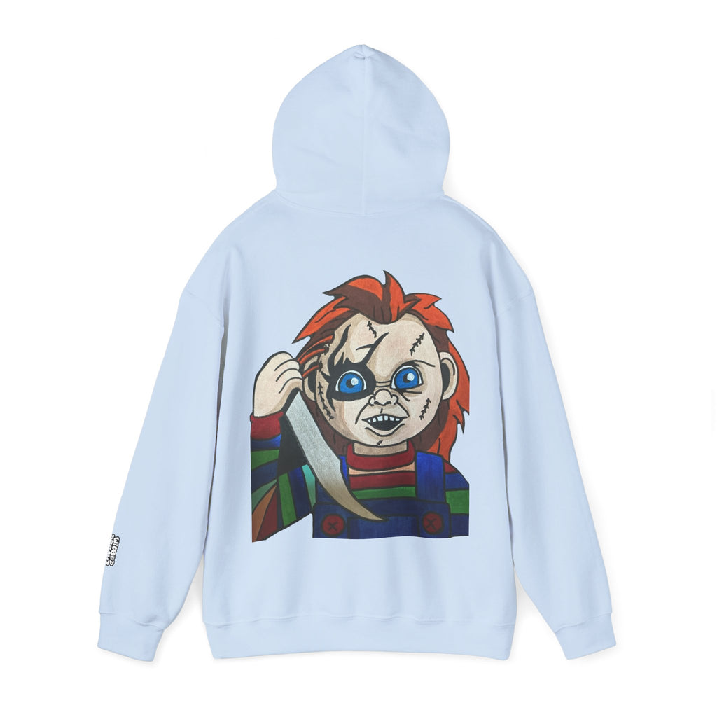 Chucky Graphic Hoodie, Unisex Sweatshirt, Horror Movie Apparel, Gift for Horror Fans, Spooky Season Fashion