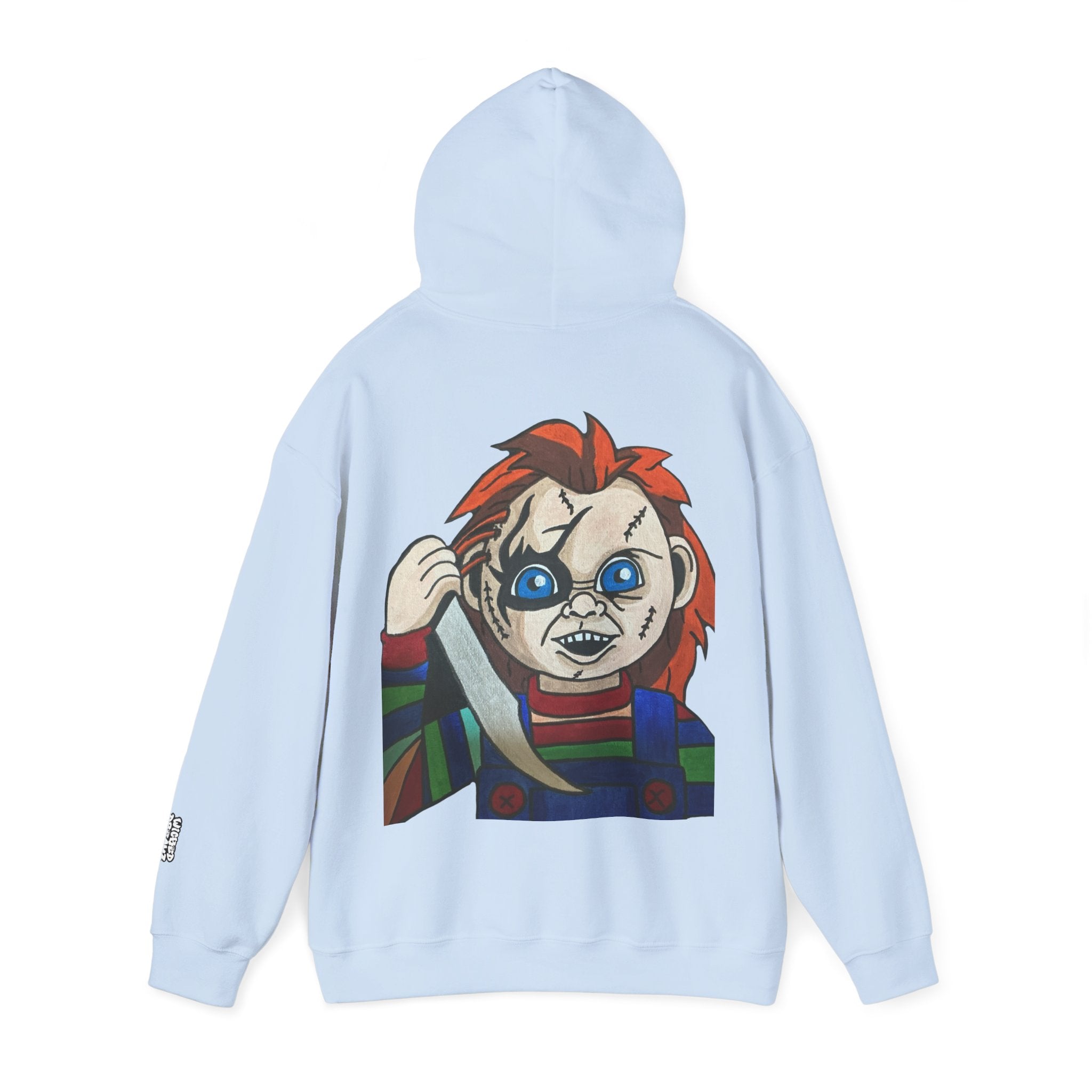 Chucky Graphic Hoodie, Unisex Sweatshirt, Horror Movie Apparel, Gift for Horror Fans, Spooky Season Fashion