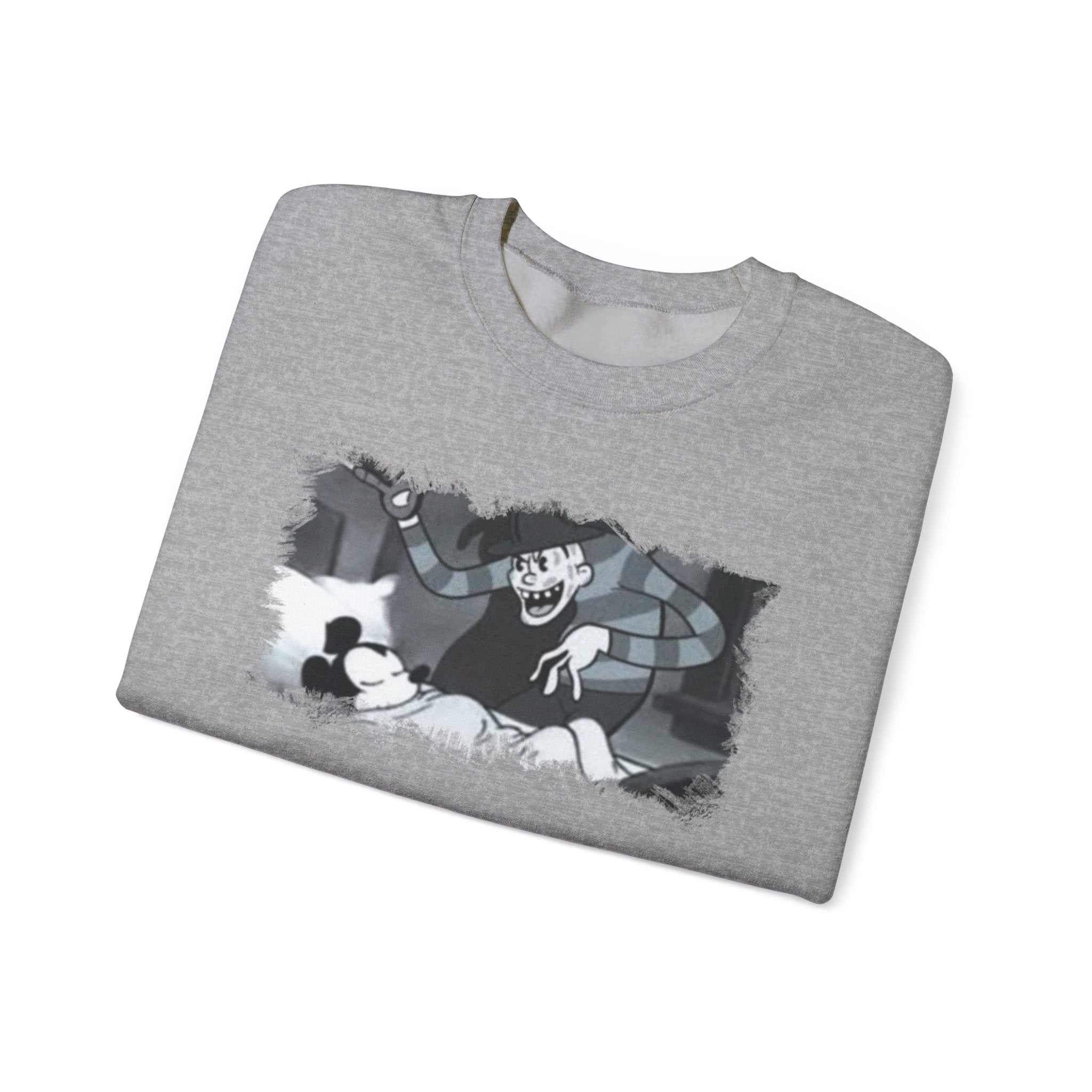 Vintage Cartoon-Inspired Unisex Crewneck Sweatshirt, Cozy Gift for Friends, Relaxed Style, Perfect for Casual Outings, Cartoon Lover Apparel