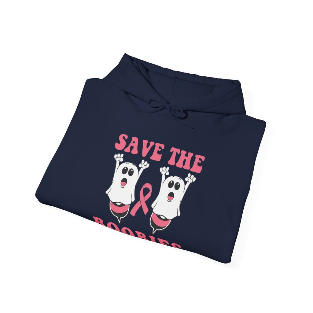 Save the Boobies Hooded Sweatshirt, Unisex Hoodie, Breast Cancer Awareness Sweatshirt, Funny Casual Wear, Gift for Her, Supportive Apparel