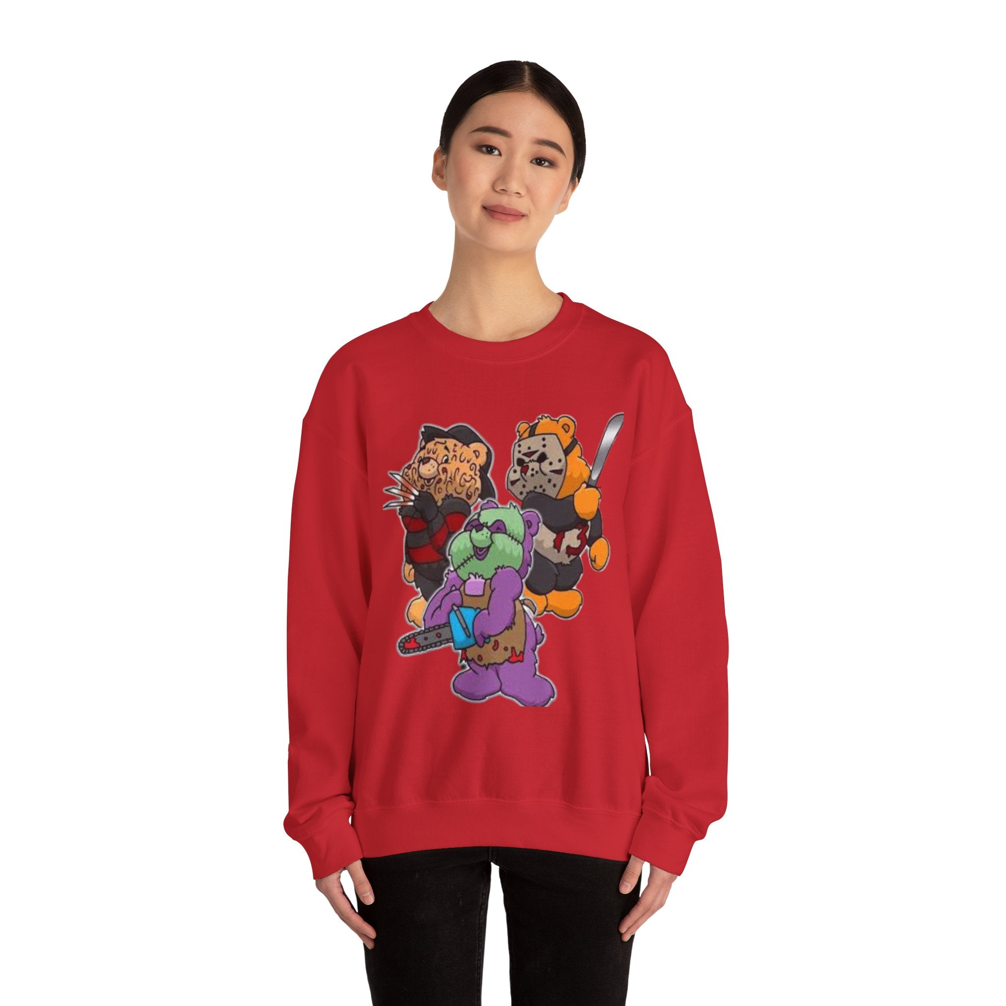 Scare bears Crewneck Sweatshirt, Fun Casualwear, Fall Fashion, Gift for Horror Fans, Cozy and Unique