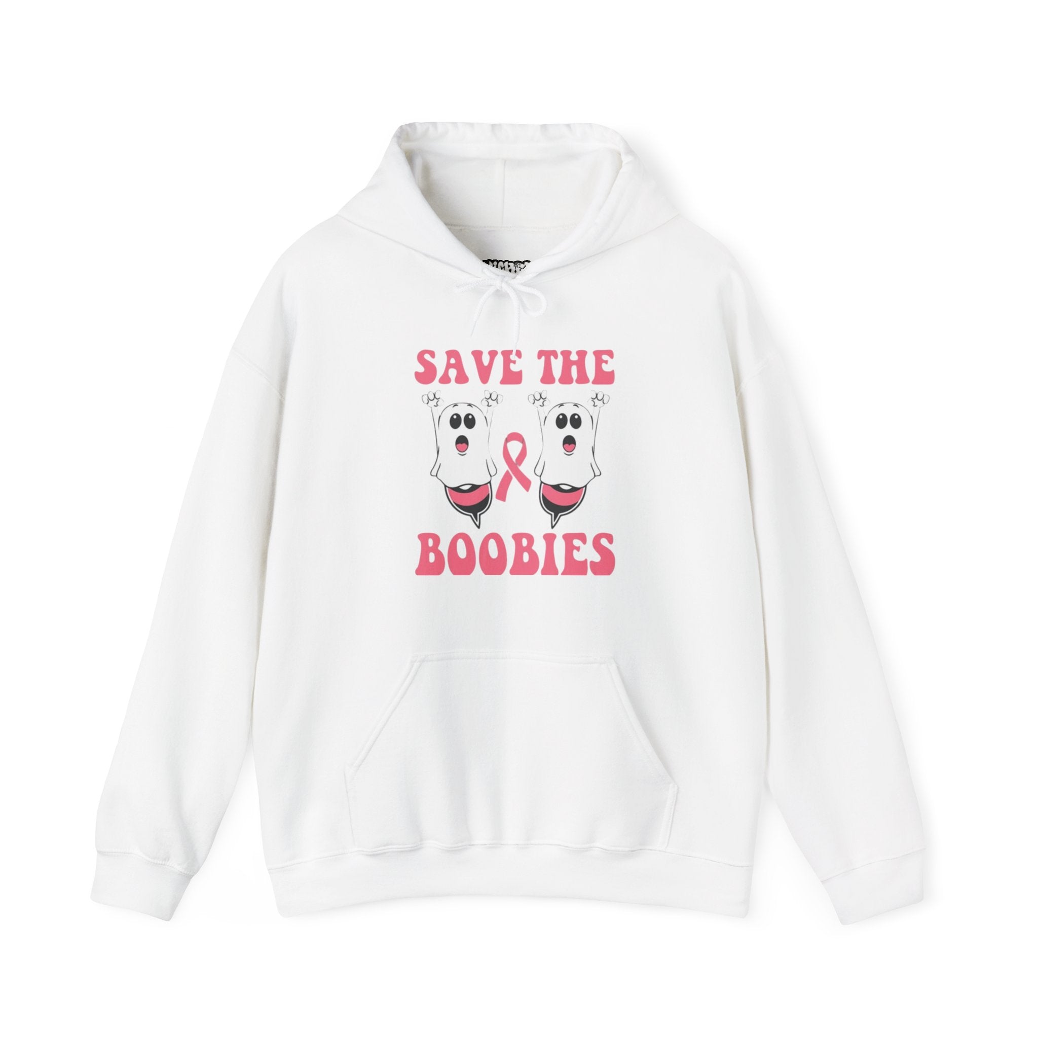 Save the Boobies Hooded Sweatshirt, Unisex Hoodie, Breast Cancer Awareness Sweatshirt, Funny Casual Wear, Gift for Her, Supportive Apparel