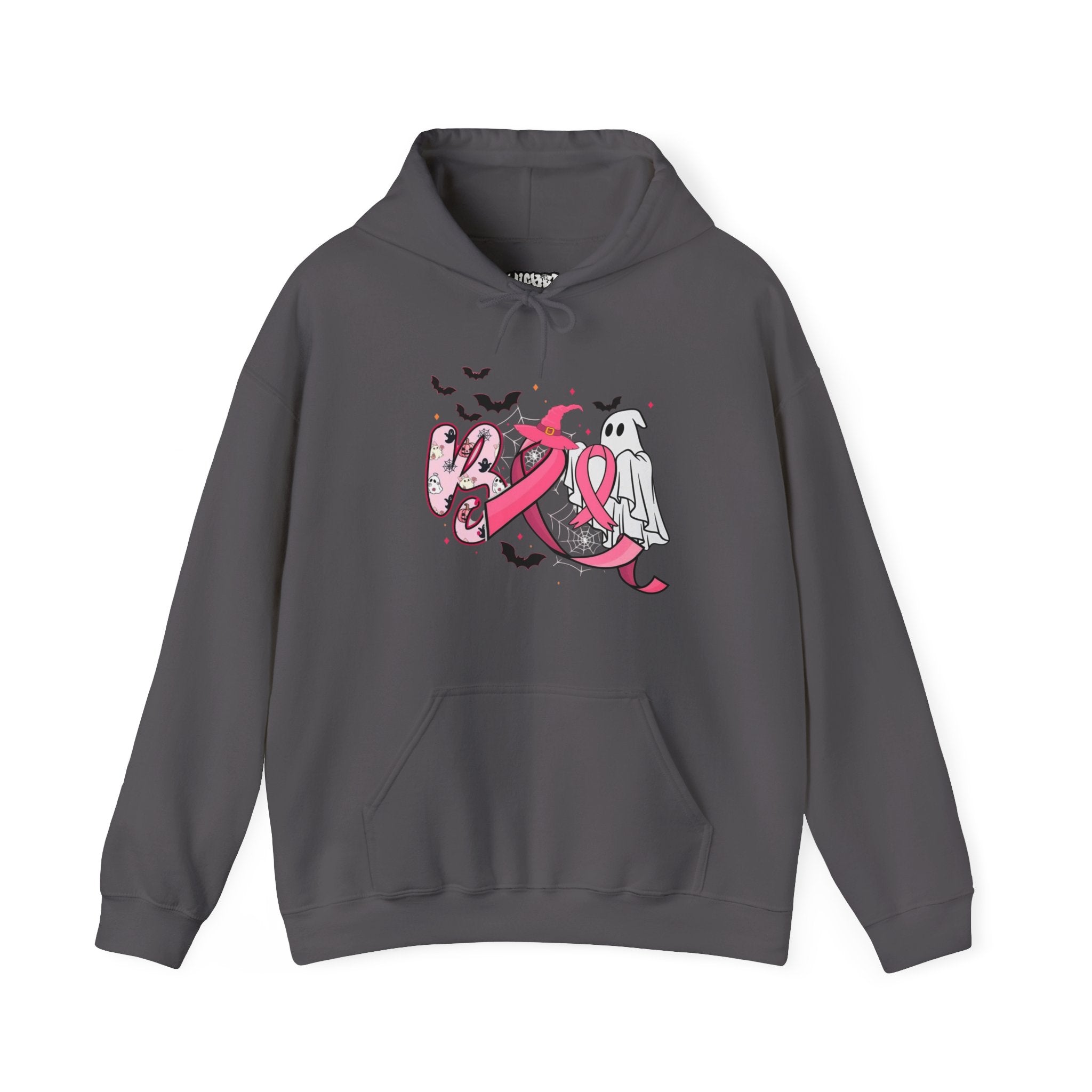 Pink Ribbon Halloween Hoodie, Unisex Sweatshirt, Breast Cancer Awareness, Halloween Costume, Cozy Gift, Fall Apparel