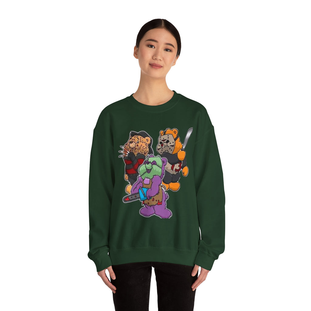 Scare bears Crewneck Sweatshirt, Fun Casualwear, Fall Fashion, Gift for Horror Fans, Cozy and Unique