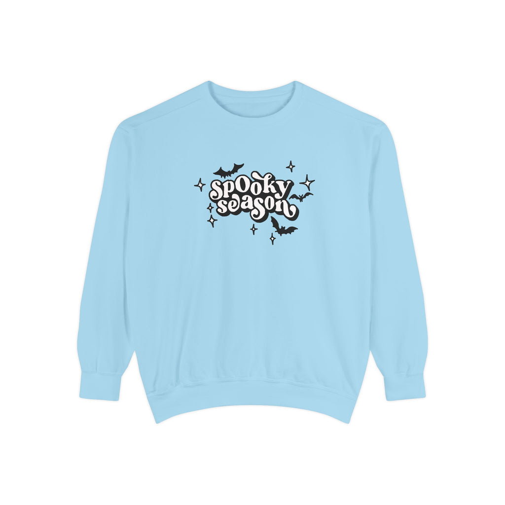 Spooky Season Sweatshirt - Unisex Garment-Dyed, Halloween Apparel, Cozy Fall Fashion, Wicked DBBAMZ Design, Perfect for October Celebrations