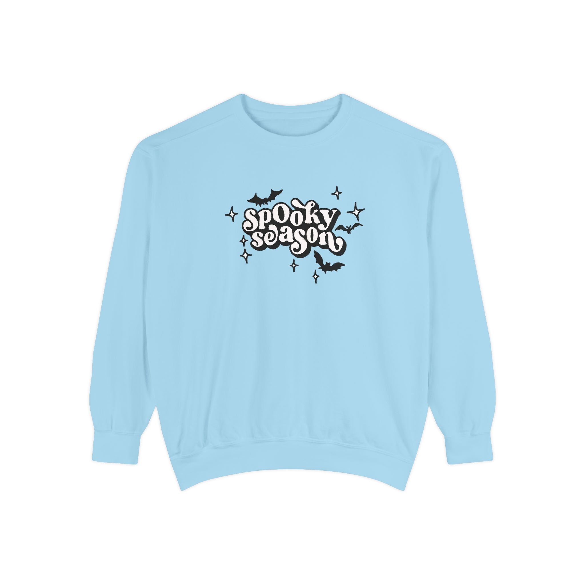 Spooky Season Sweatshirt - Unisex Garment-Dyed, Halloween Apparel, Cozy Fall Fashion, Wicked DBBAMZ Design, Perfect for October Celebrations